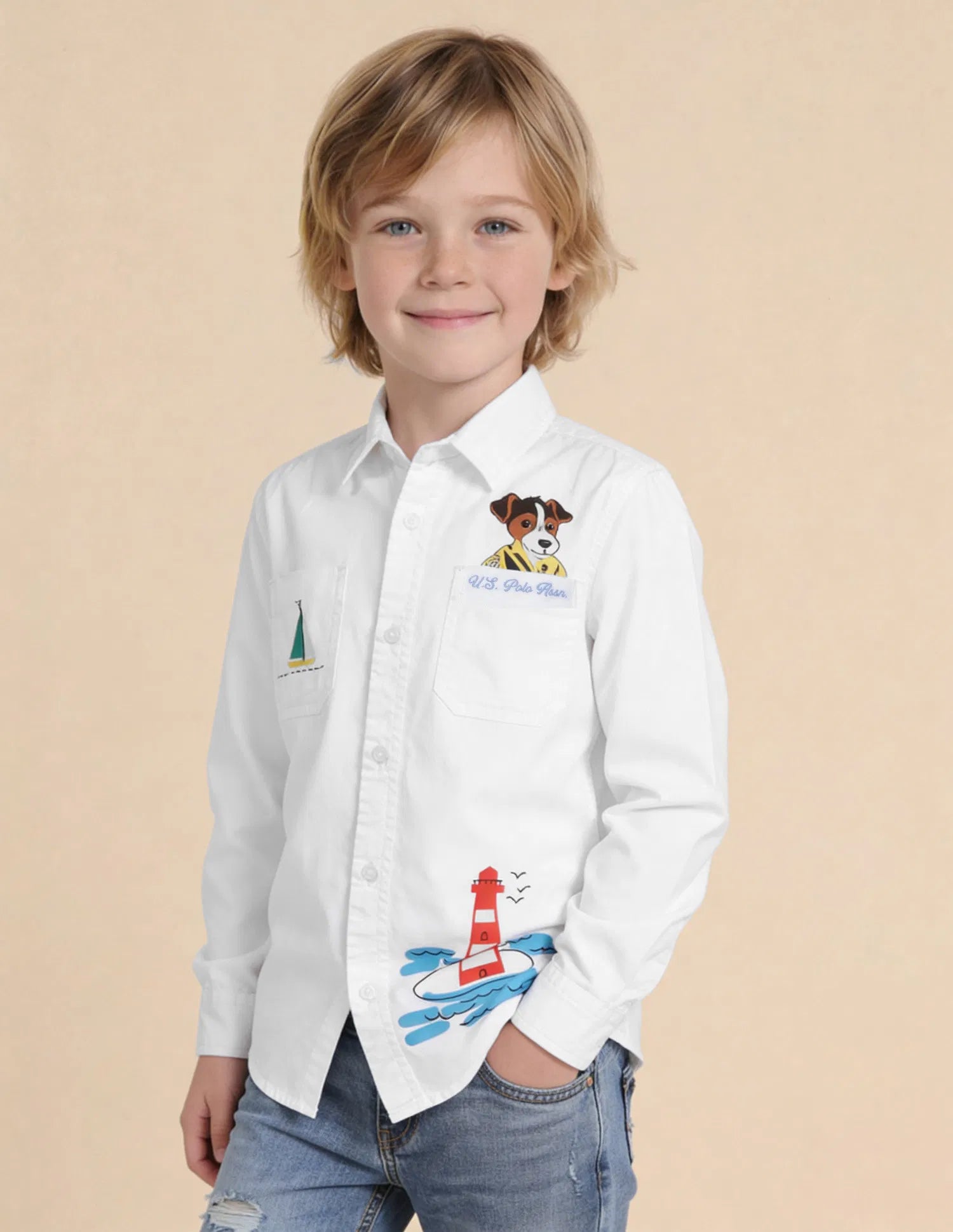 Boys Graphic Printed Cotton Shirt – Regular Fit Casual Wear