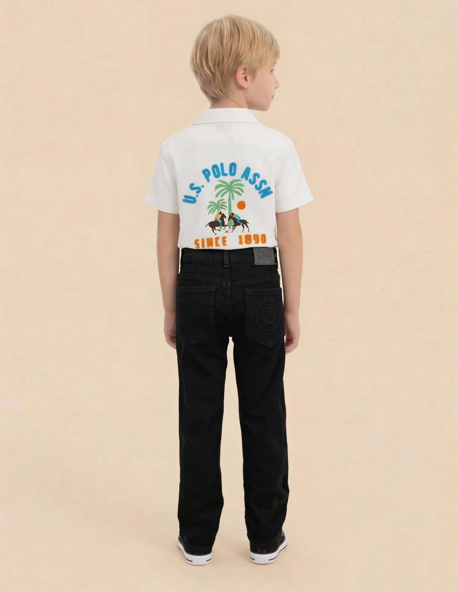 Boys Black Cotton Slim Fit Casual Jeans