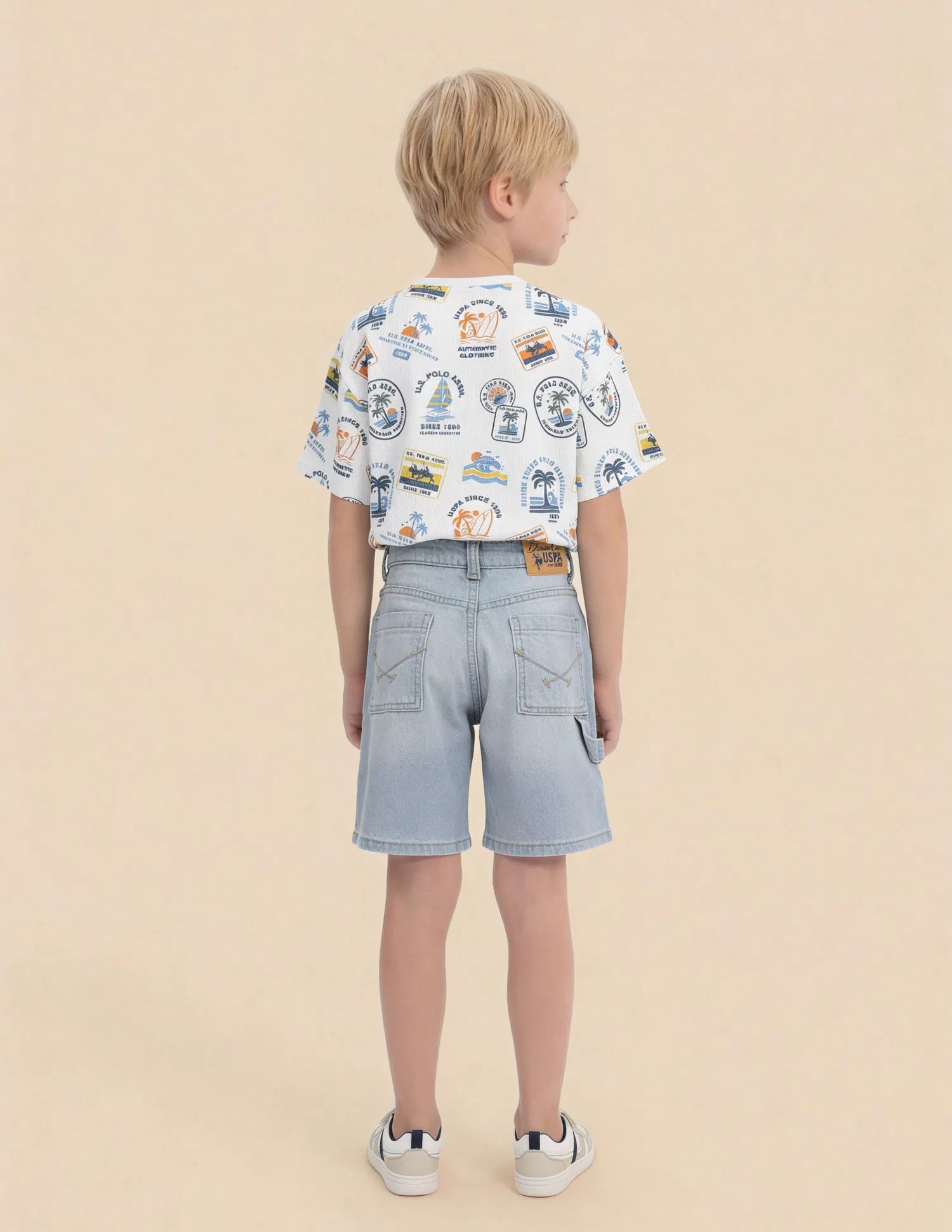 Boys Light Blue Denim Shorts Regular Fit