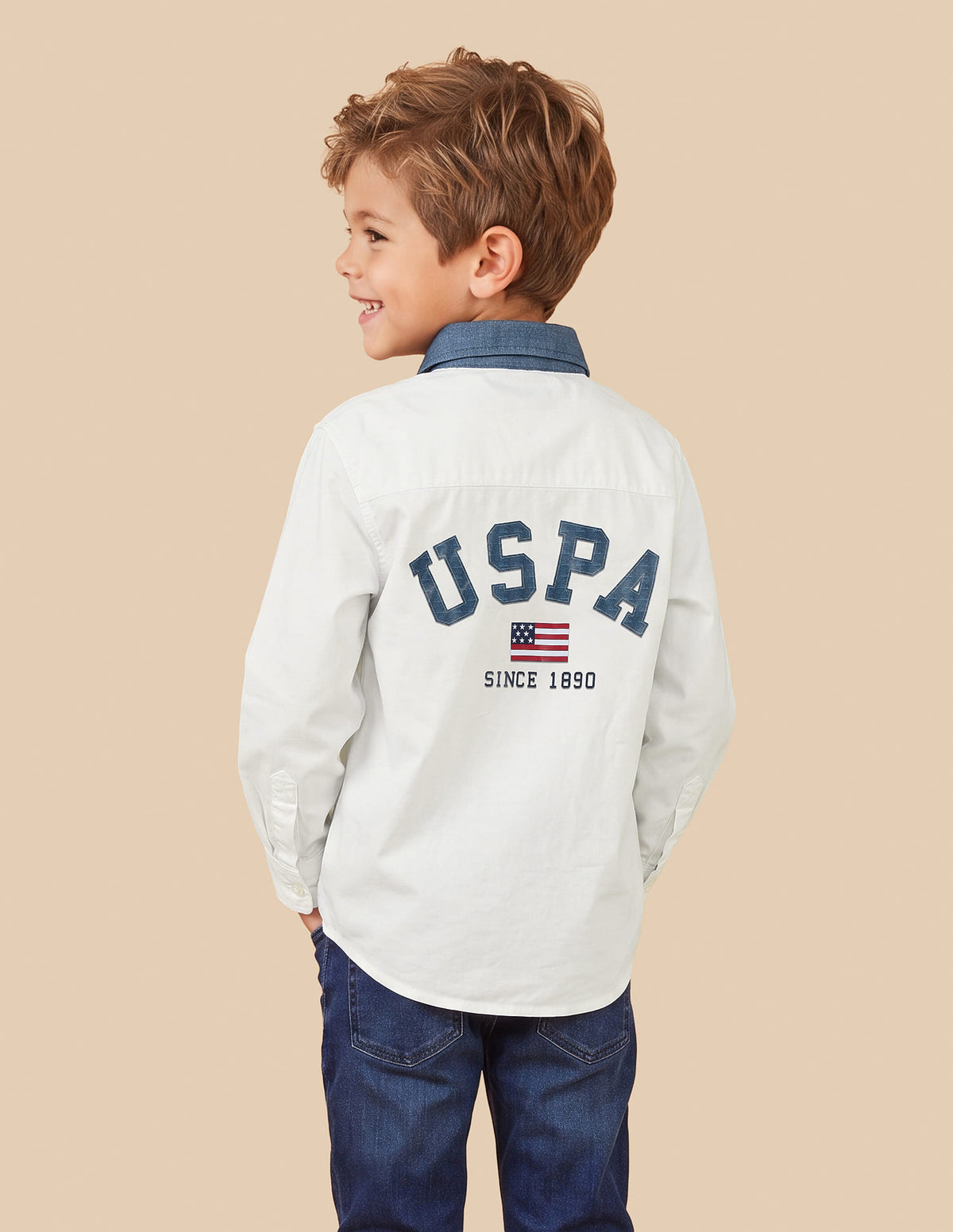 Boys White Cotton Boxy Fit Oxford Shirt