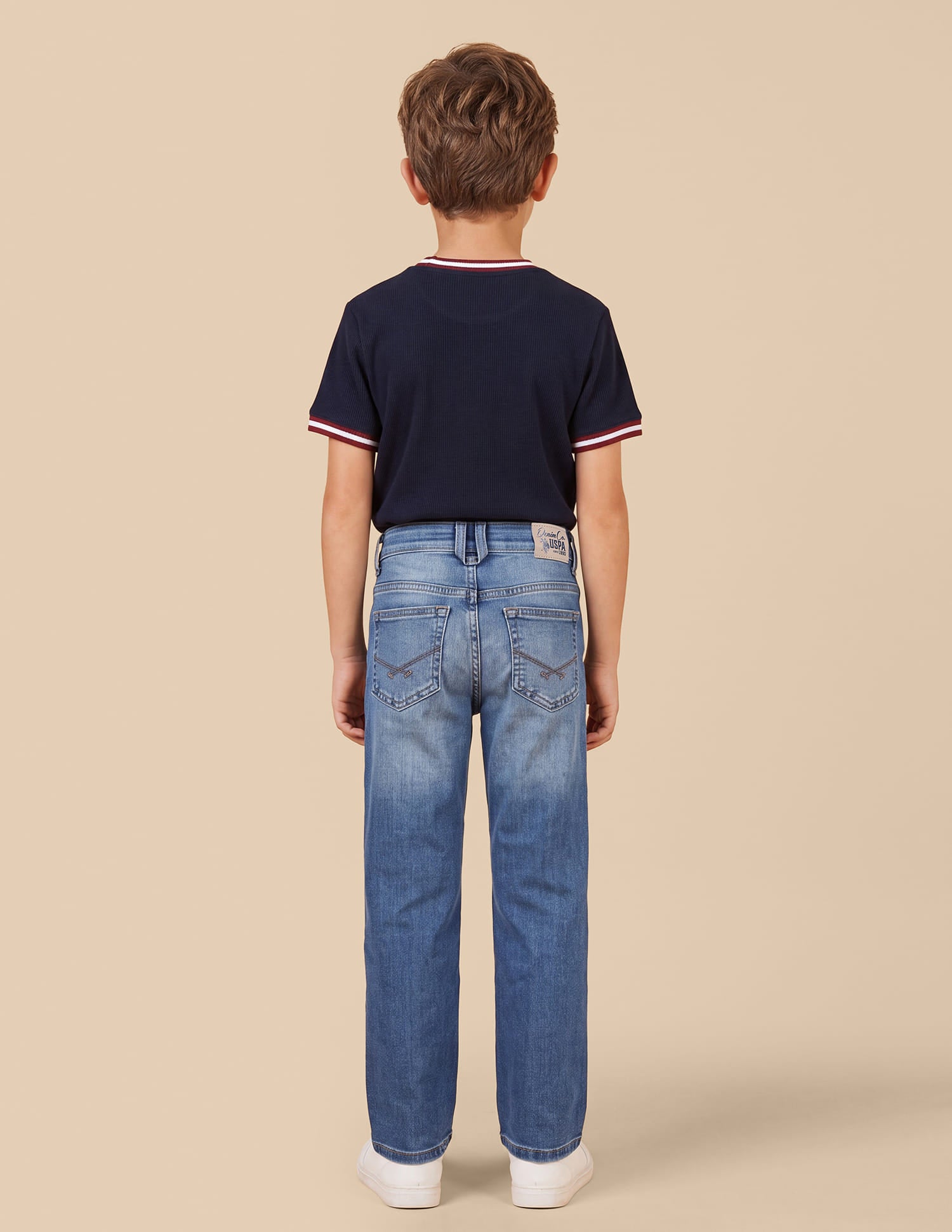 Boys Mid Blue Stretchable Bootcut Jeans