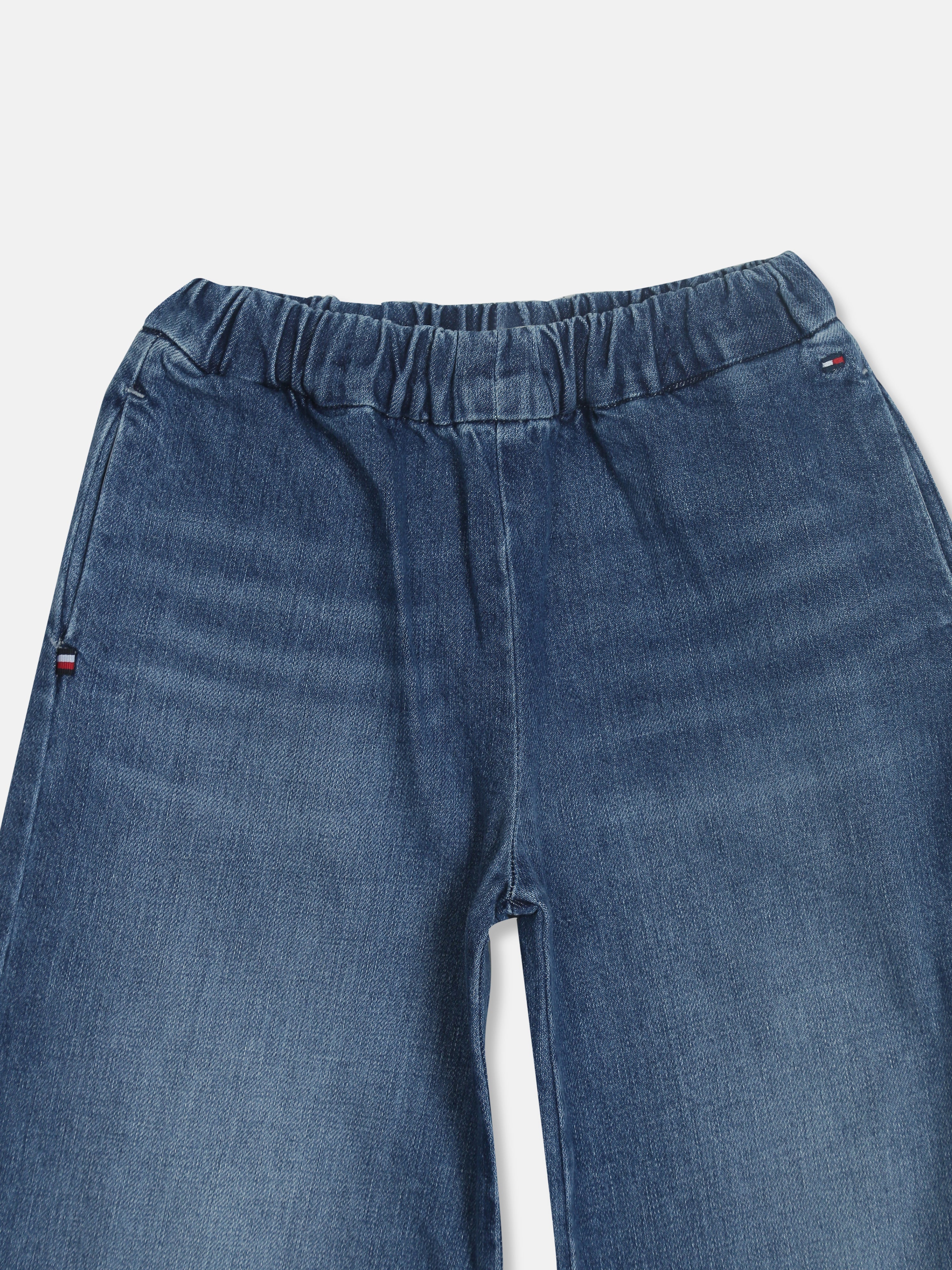 Girls Loose Fit Recycled Cotton Denim Casual Pants