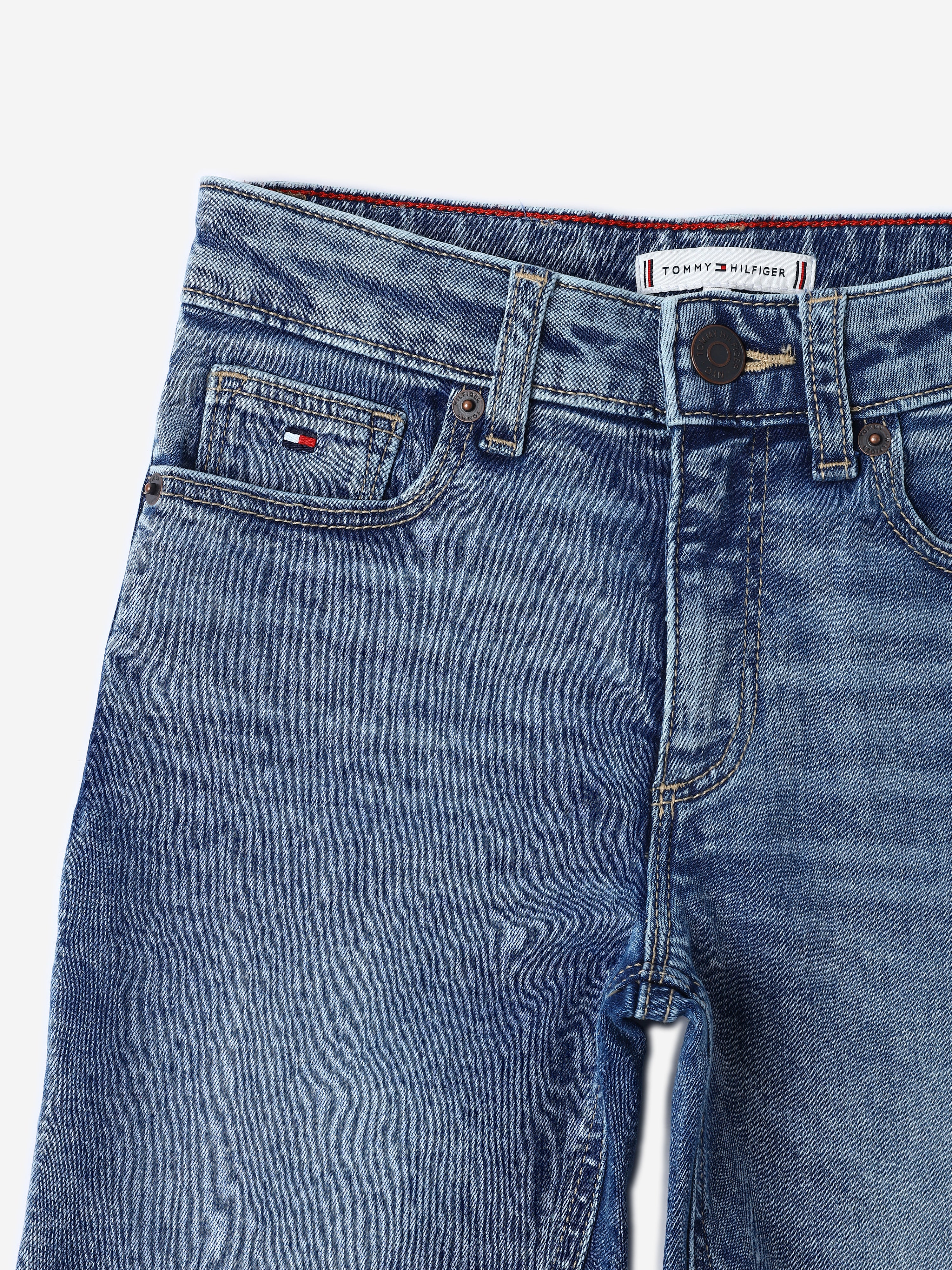 Girls Blue Skinny Fit Cotton Blend Denim Jeans