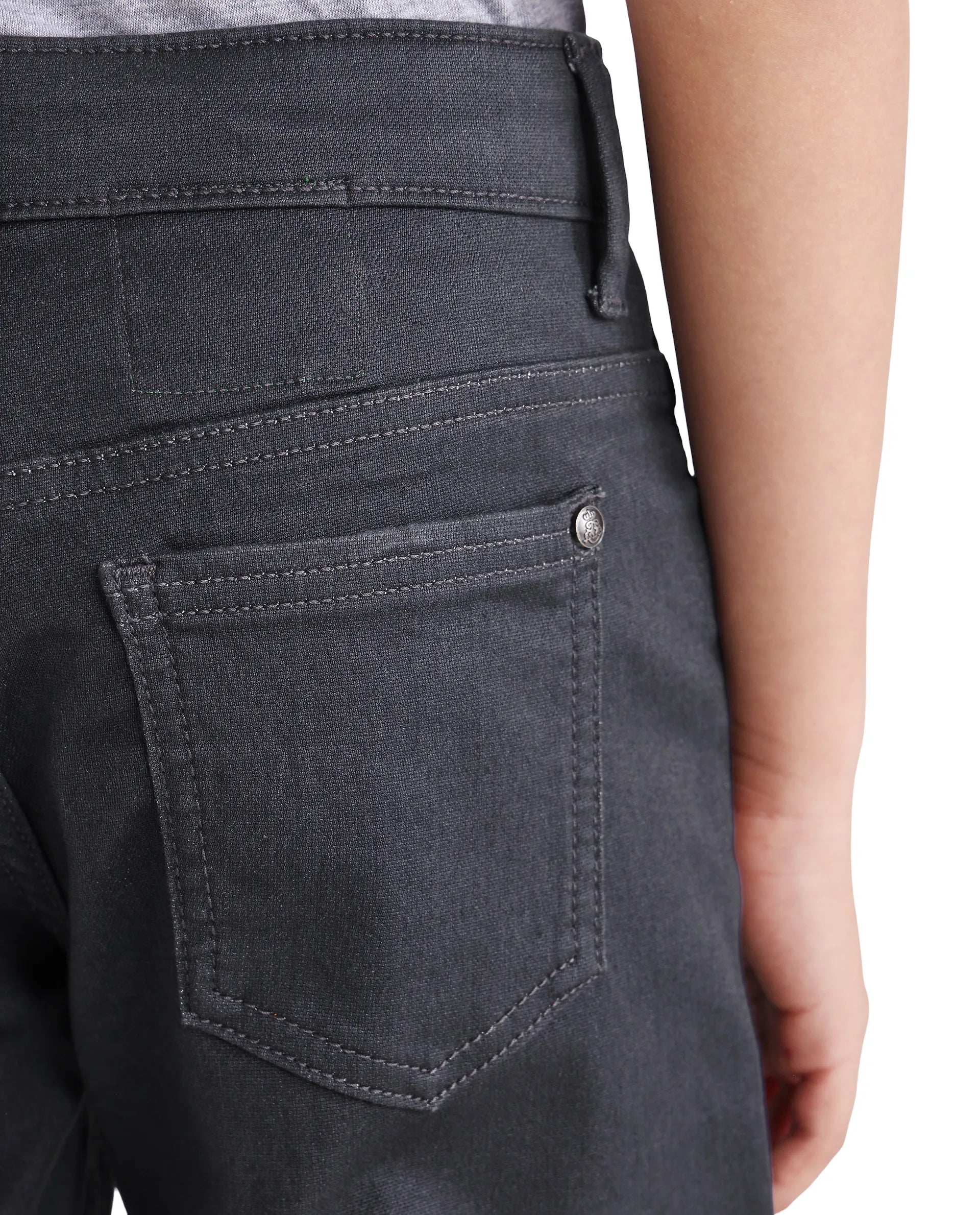 Boys Grey Regular Fit Shank Button Jeans