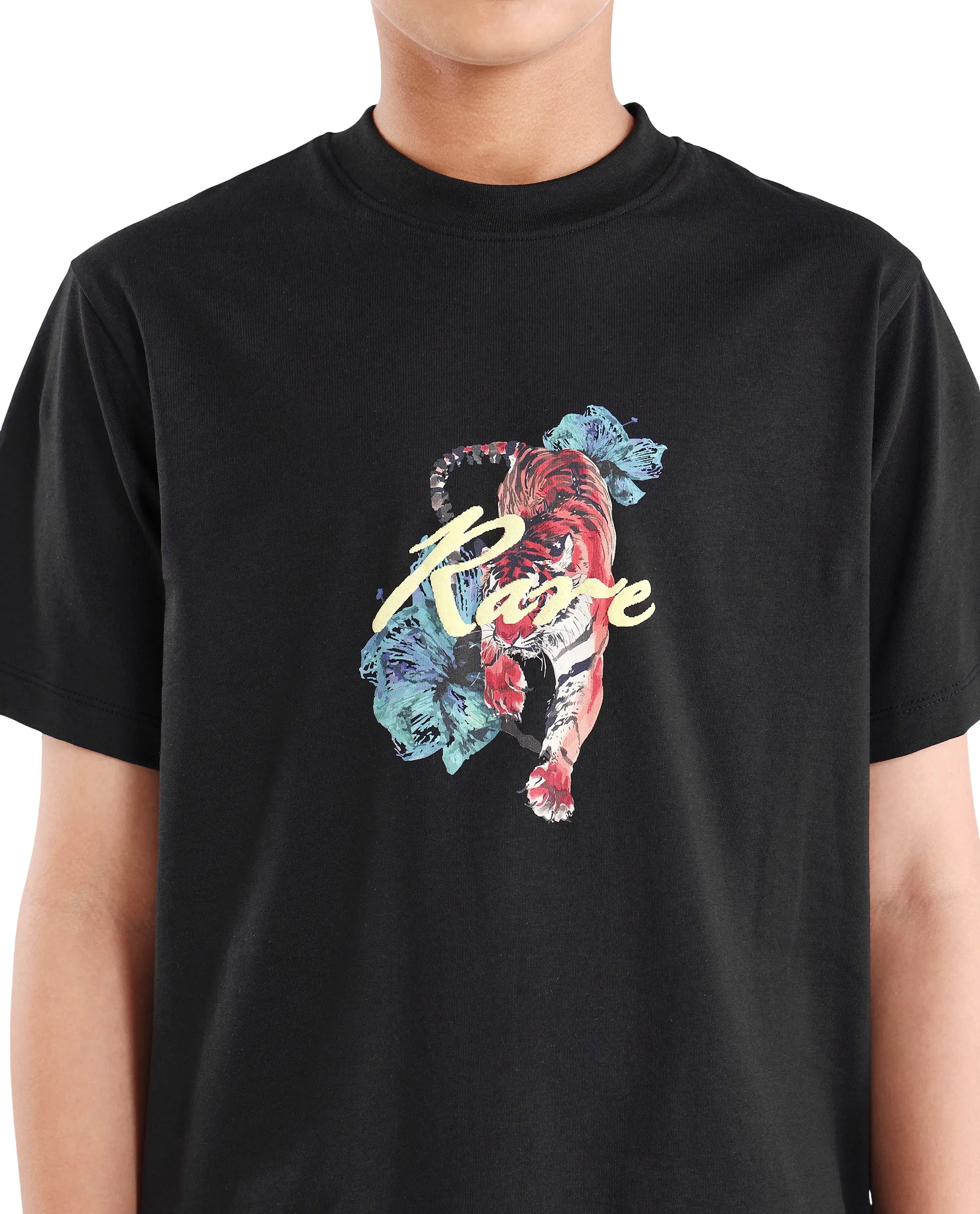 Rare Ones Boys Black Digital Print Regular Fit T-Shirt