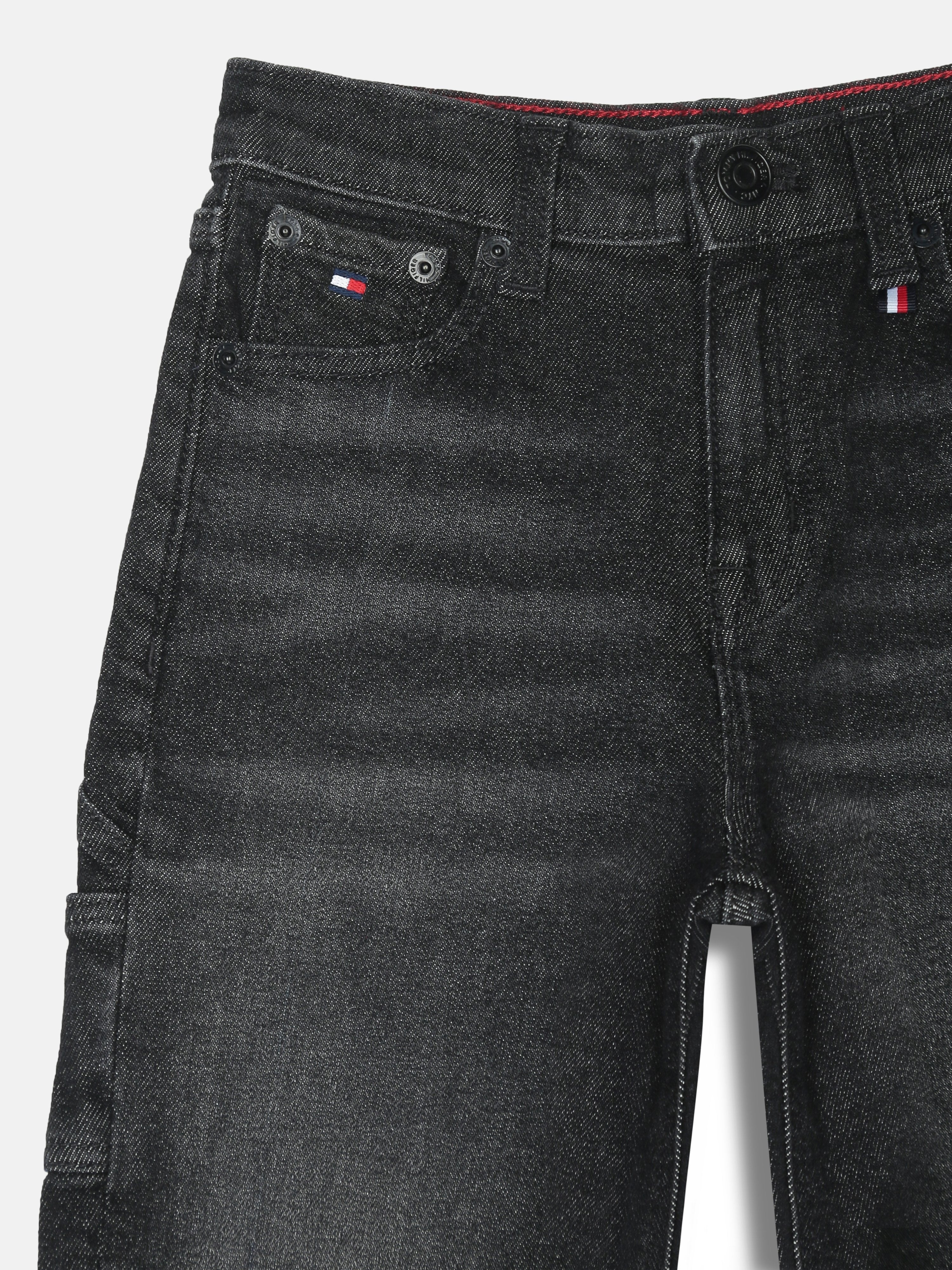 Boys Grey Faded Printed Relaxed Fit Casual Denim