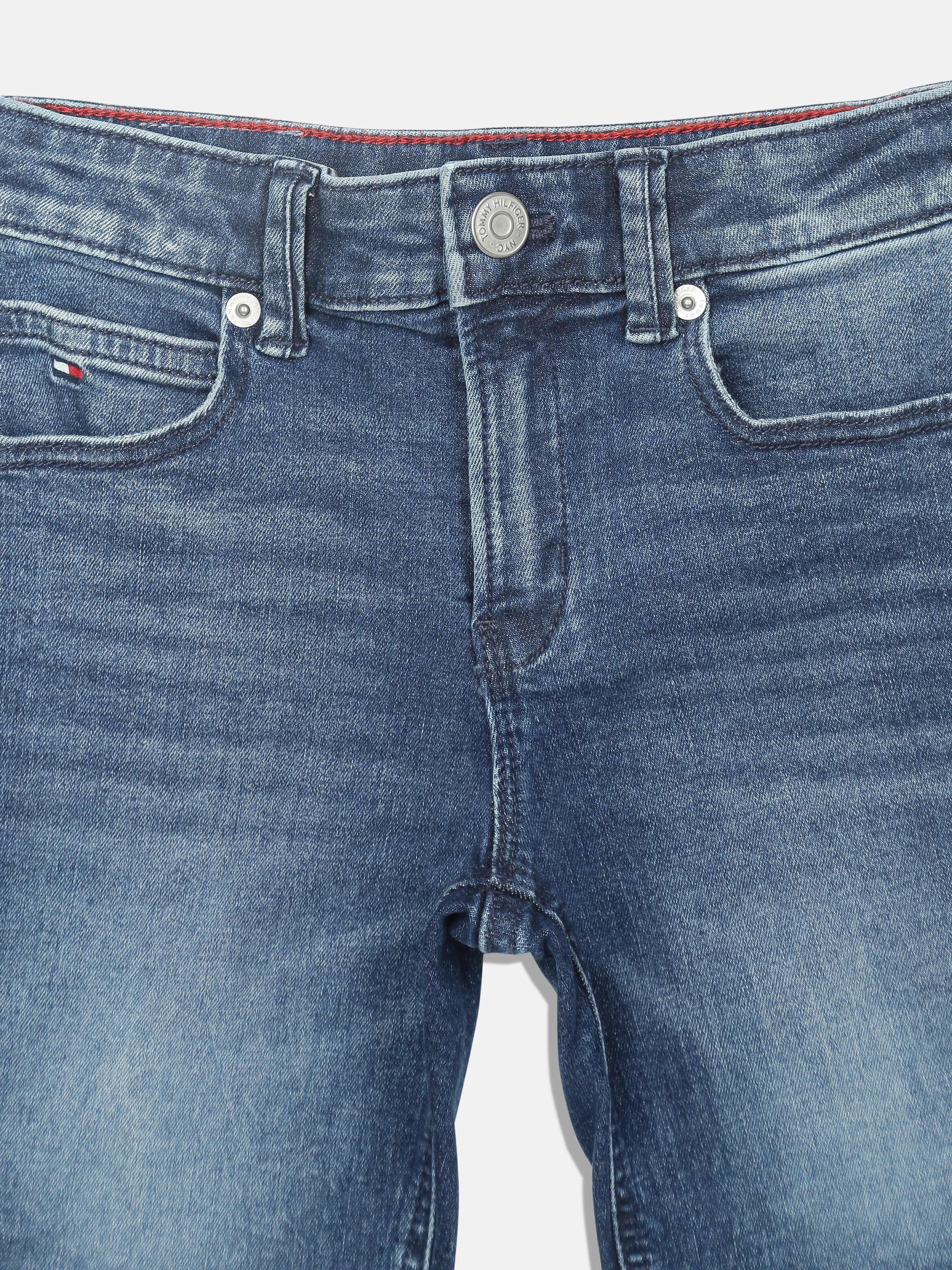 Boys Blue Solid Straight Fit Casual Non-Denim Pants