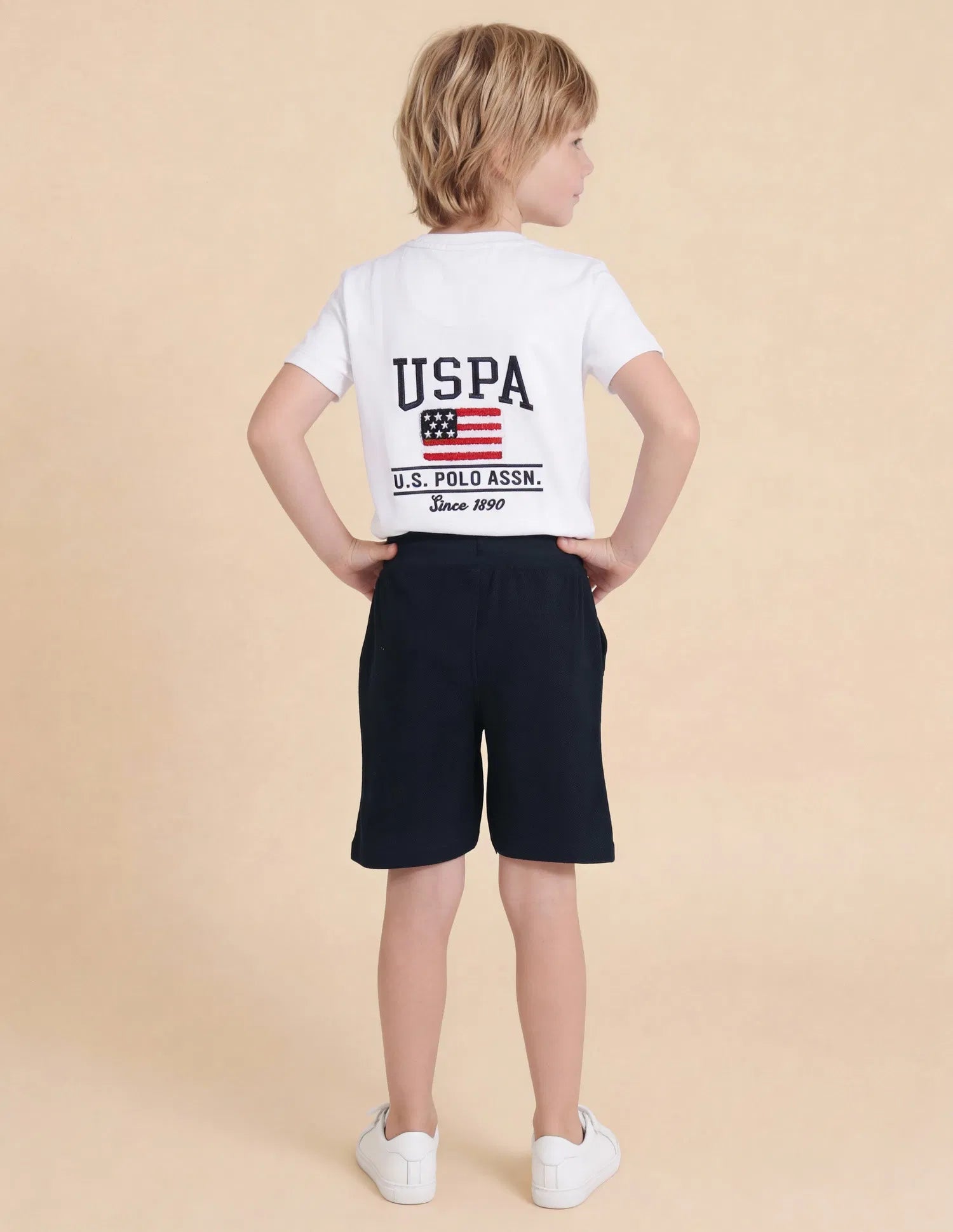 Boys Navy Solid Regular Fit Shorts