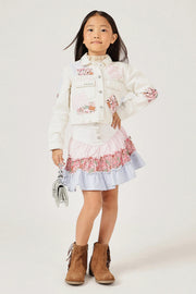 Girls Multi Color Cotton Drill Skirt