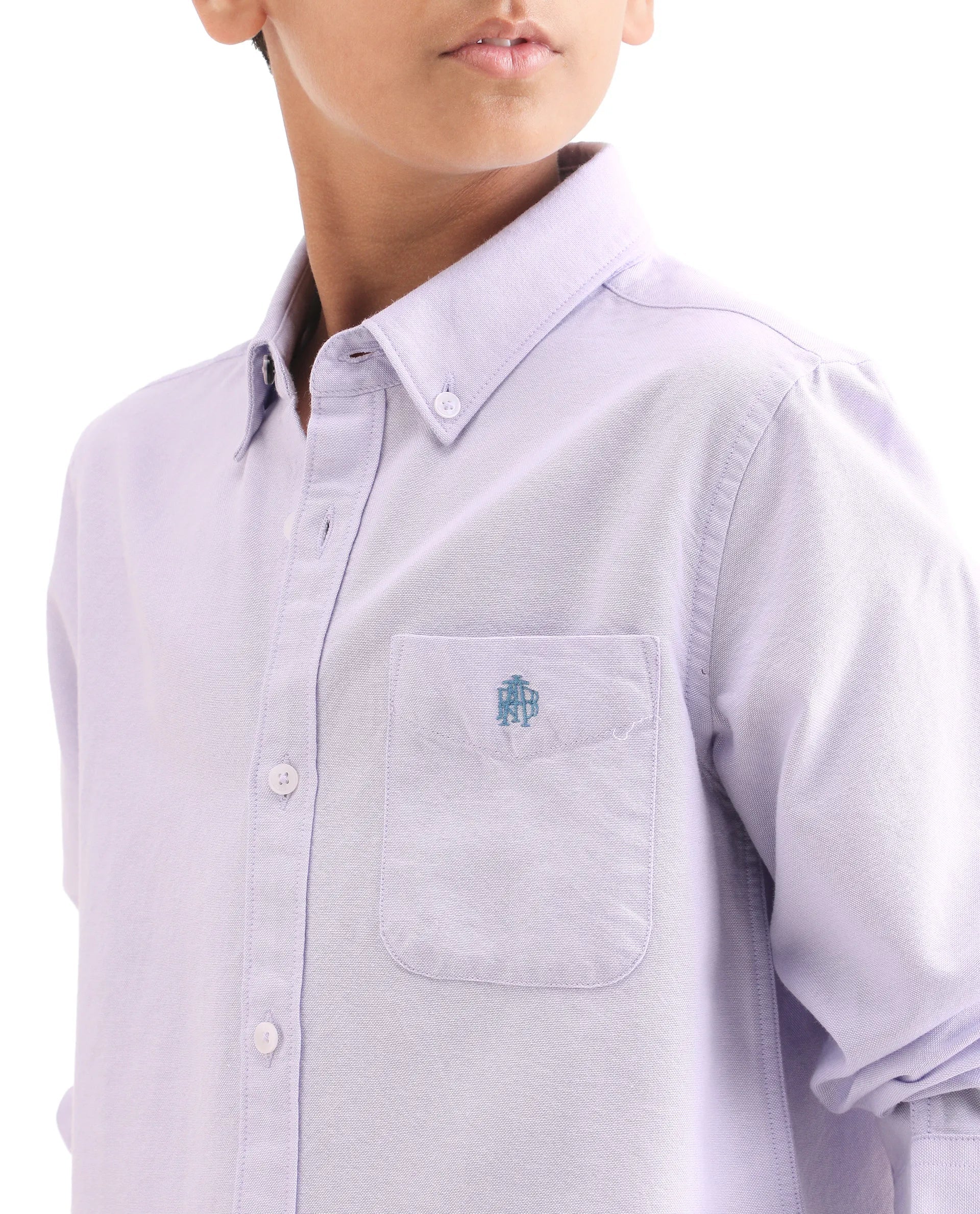 Boys Light Purple Cotton Regular Fit Shirt