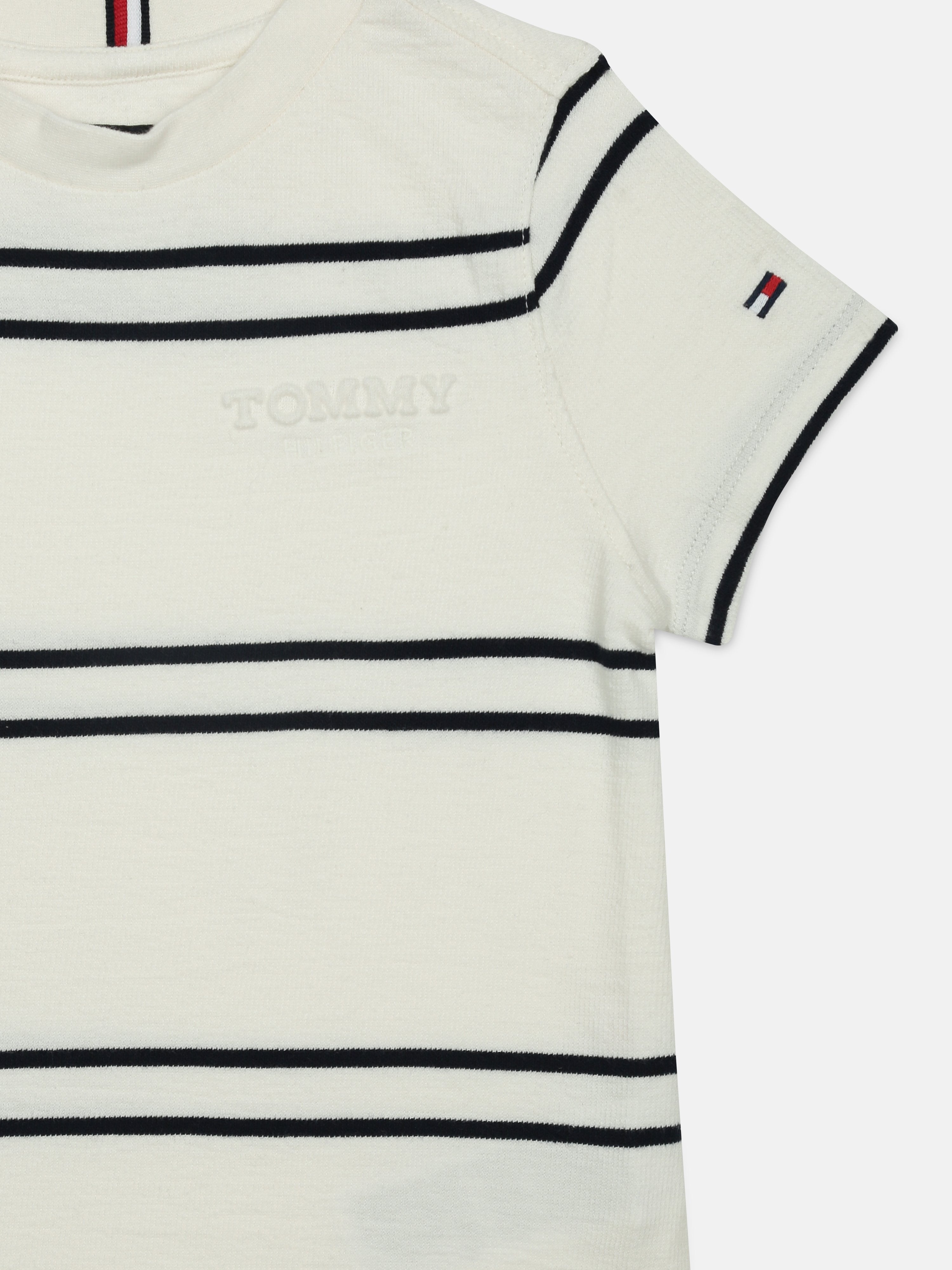 Boys White Signature Embroidered Cotton T-Shirt