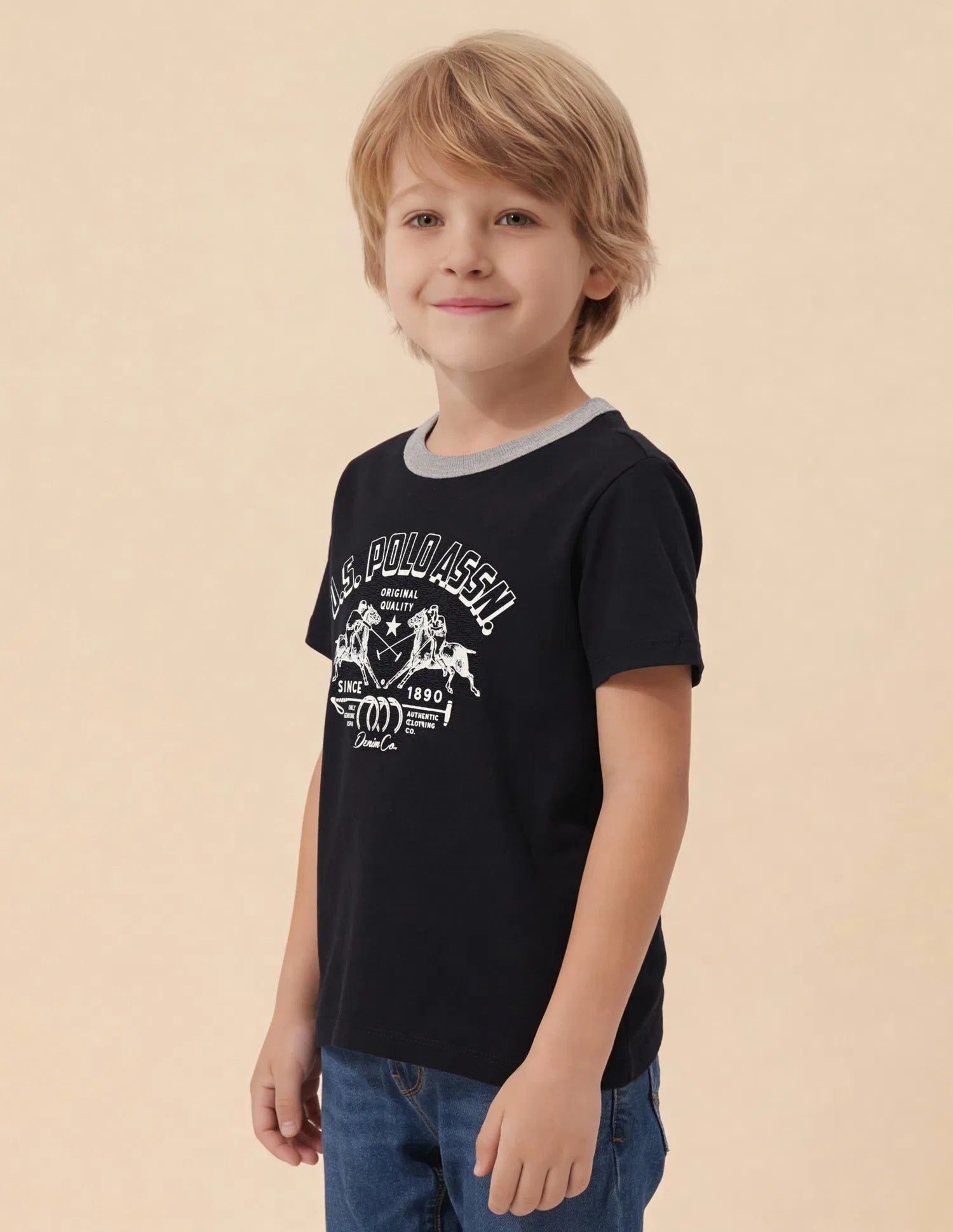 Boys Blue Graphic Printed Cotton T-Shirt – Regular Fit