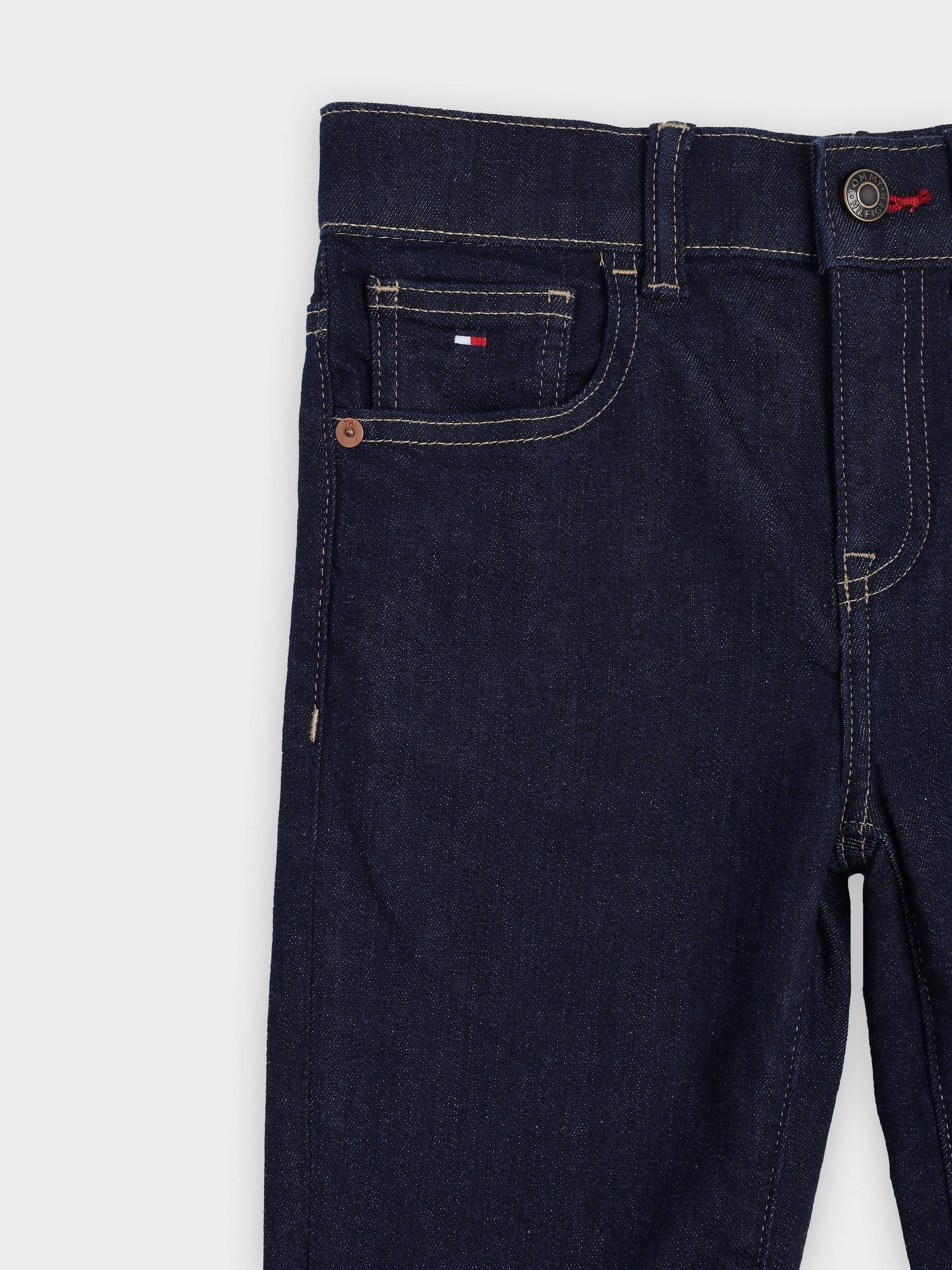 Girls Blue Slim Fit Cotton Blend Denim Bottom