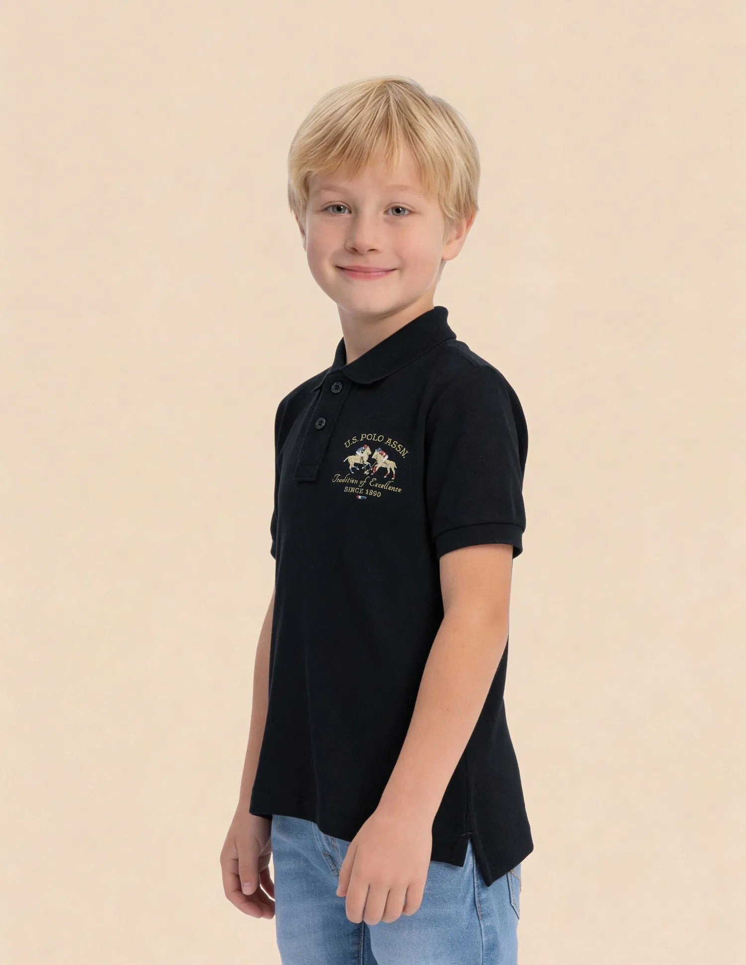 Boys Cotton Embroidered Polo Shirt Regular Fit