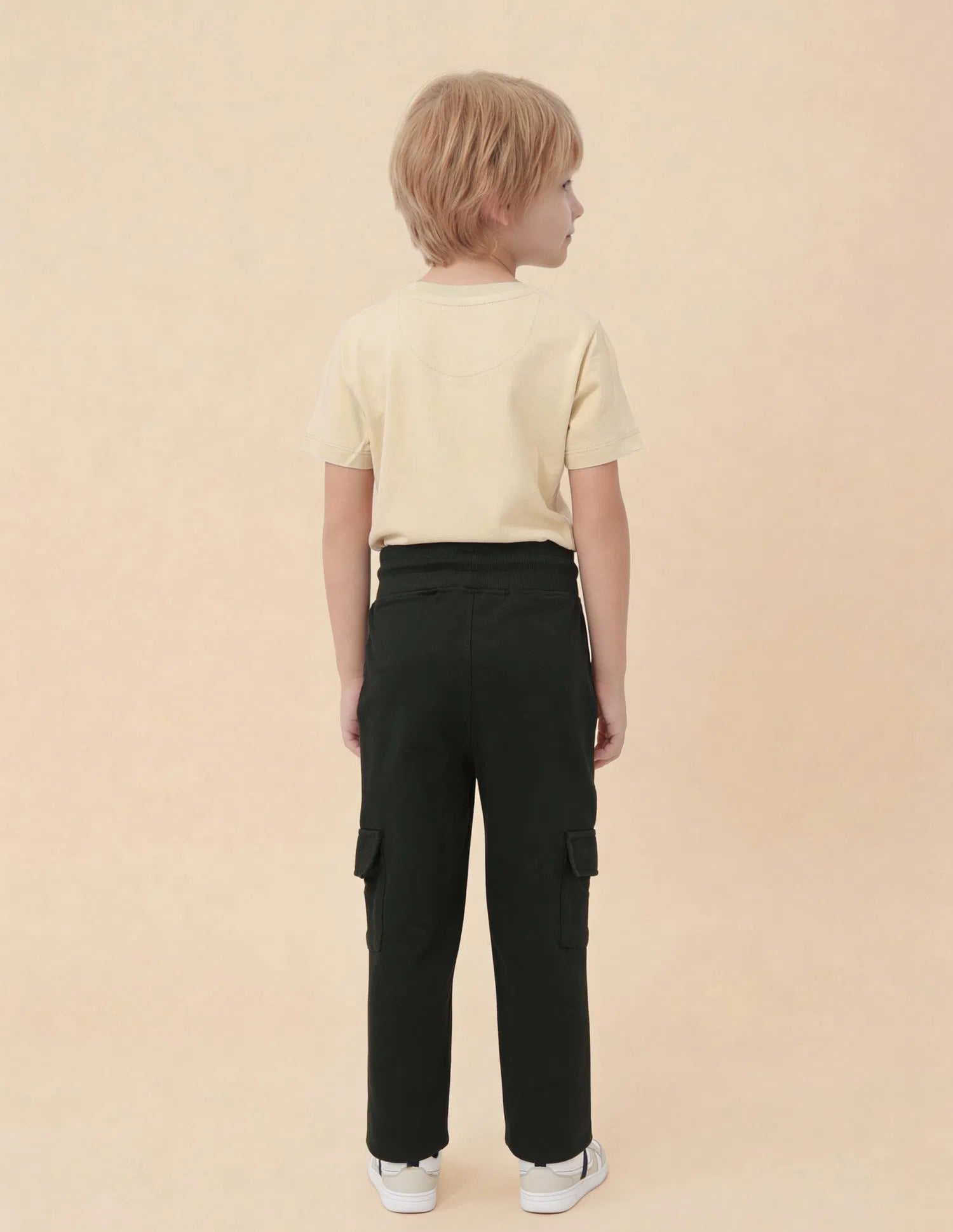 Boys Dark Green Cotton Track Pants Regular Fit