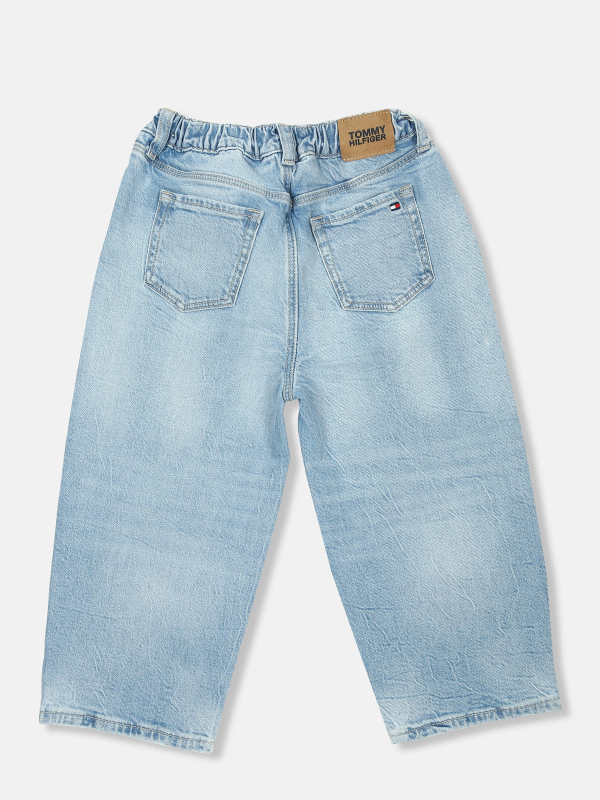 Boys Light-Wash Wide Leg Fit Mid Rise Jeans Denim Light