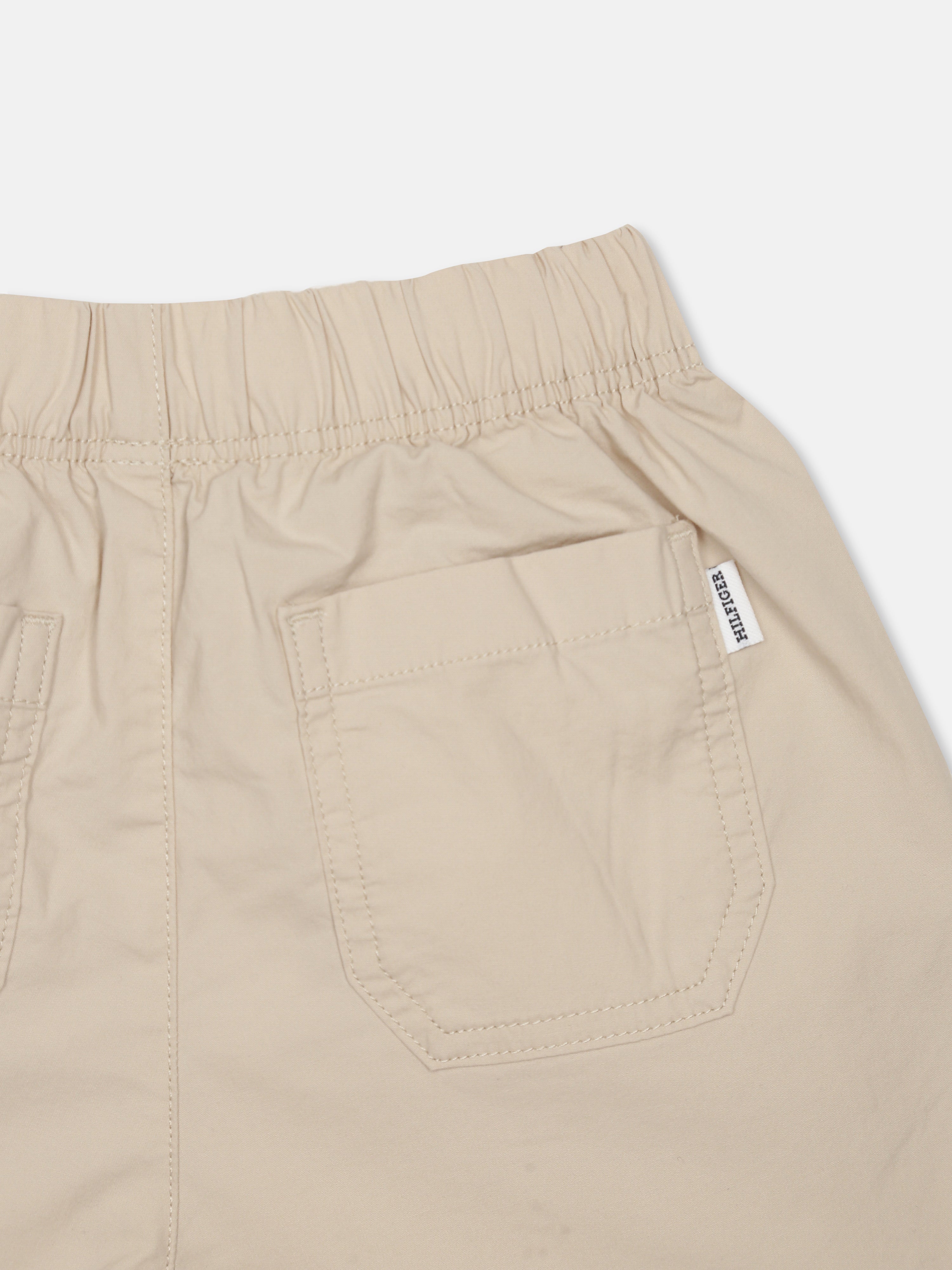 Boys Beige Solid Cotton Blend Non-Denim Bottom Regular Fit