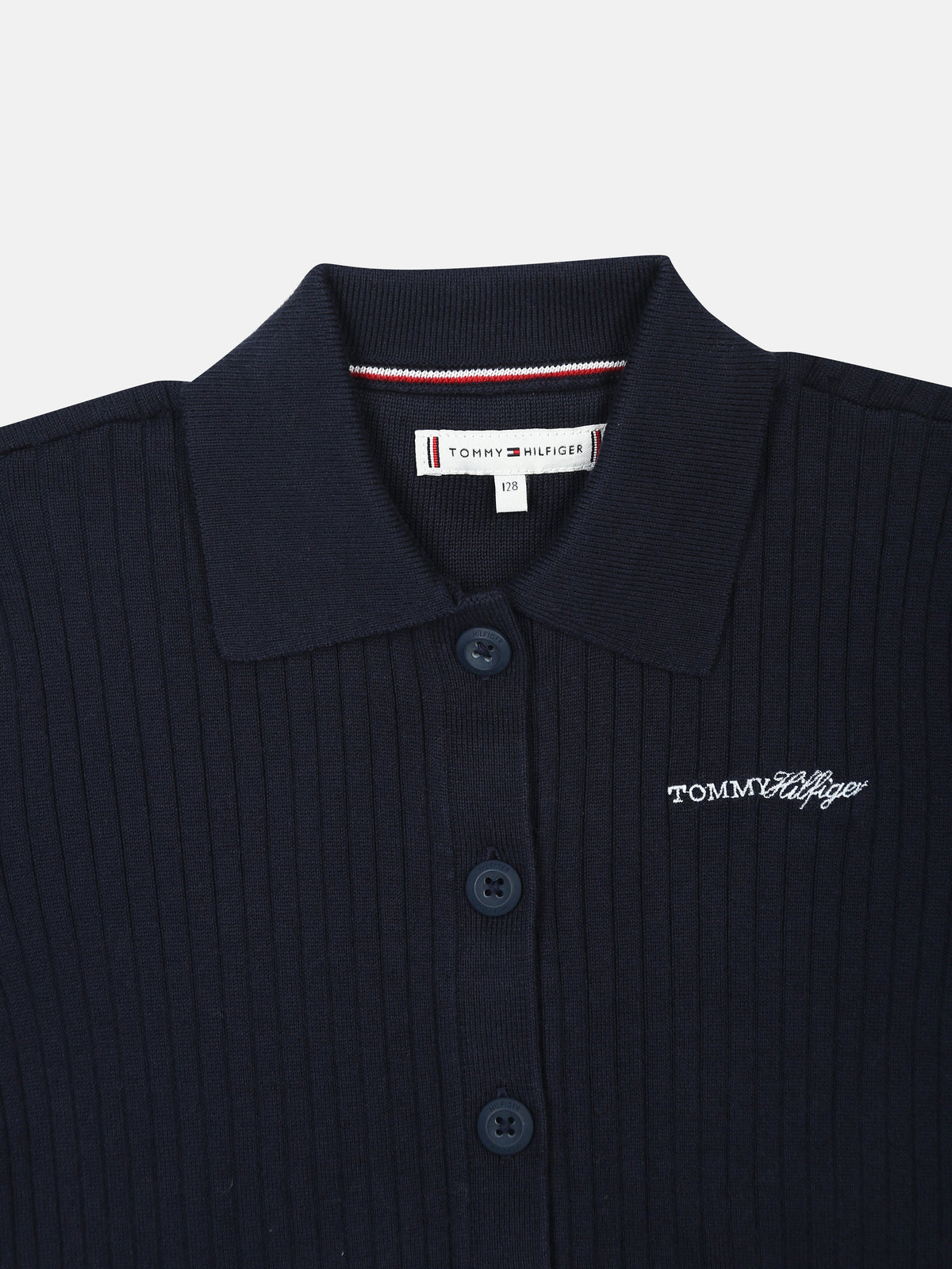 Girls Solid Regular Fit Cotton Polo T-Shirt Dark Night Navy