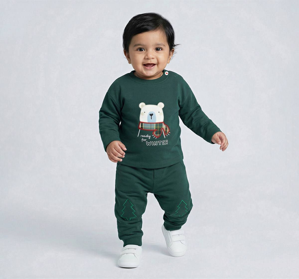 Antifit Embroidered Tee with Applique Green