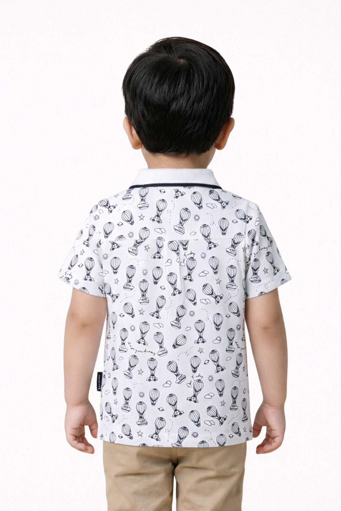 Baby Boys White Abstract Printed Cotton Shirt
