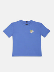 Boys Blue Logo Crew Neck Classic Fit T-Shirt