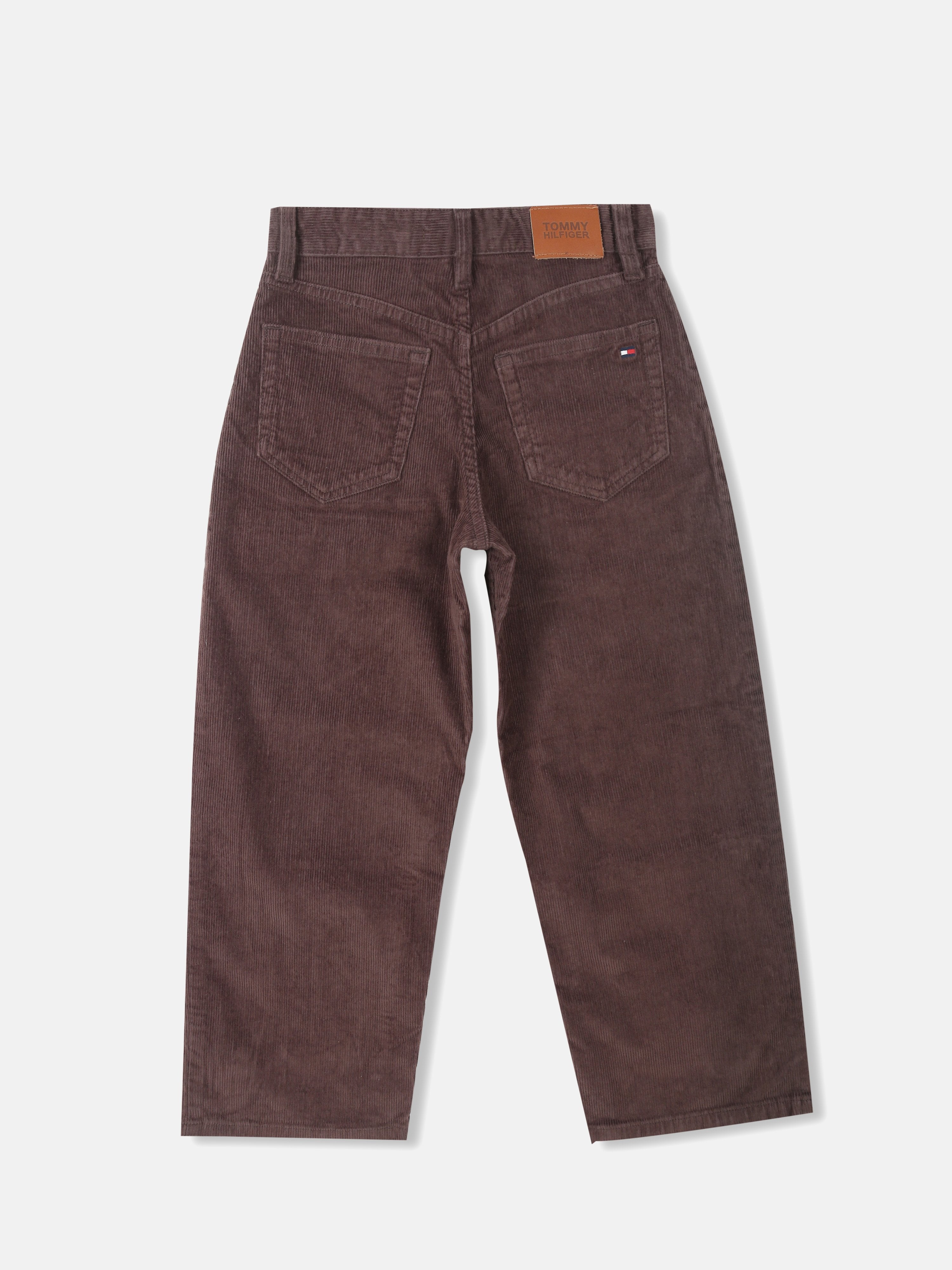Boys Black Walnut Loose Fit Solid Mid Rise Trousers