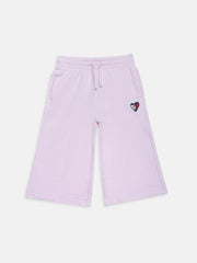 Girls Pink Cotton Blend Knit Casual Pants with Drawstring