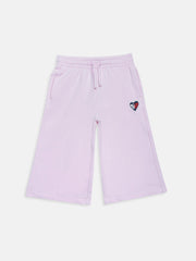 Girls Pink Drawstring Knit Pants with Stretch