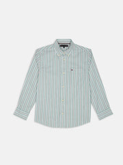 Girls Blue Striped Full Sleeve Shirt Top