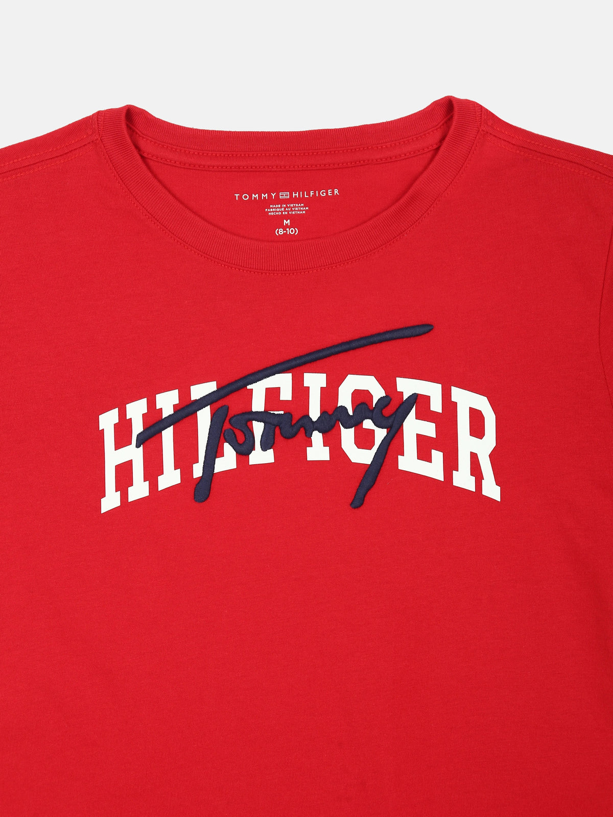 Boys Logo Regular Fit Cotton T-Shirt Red