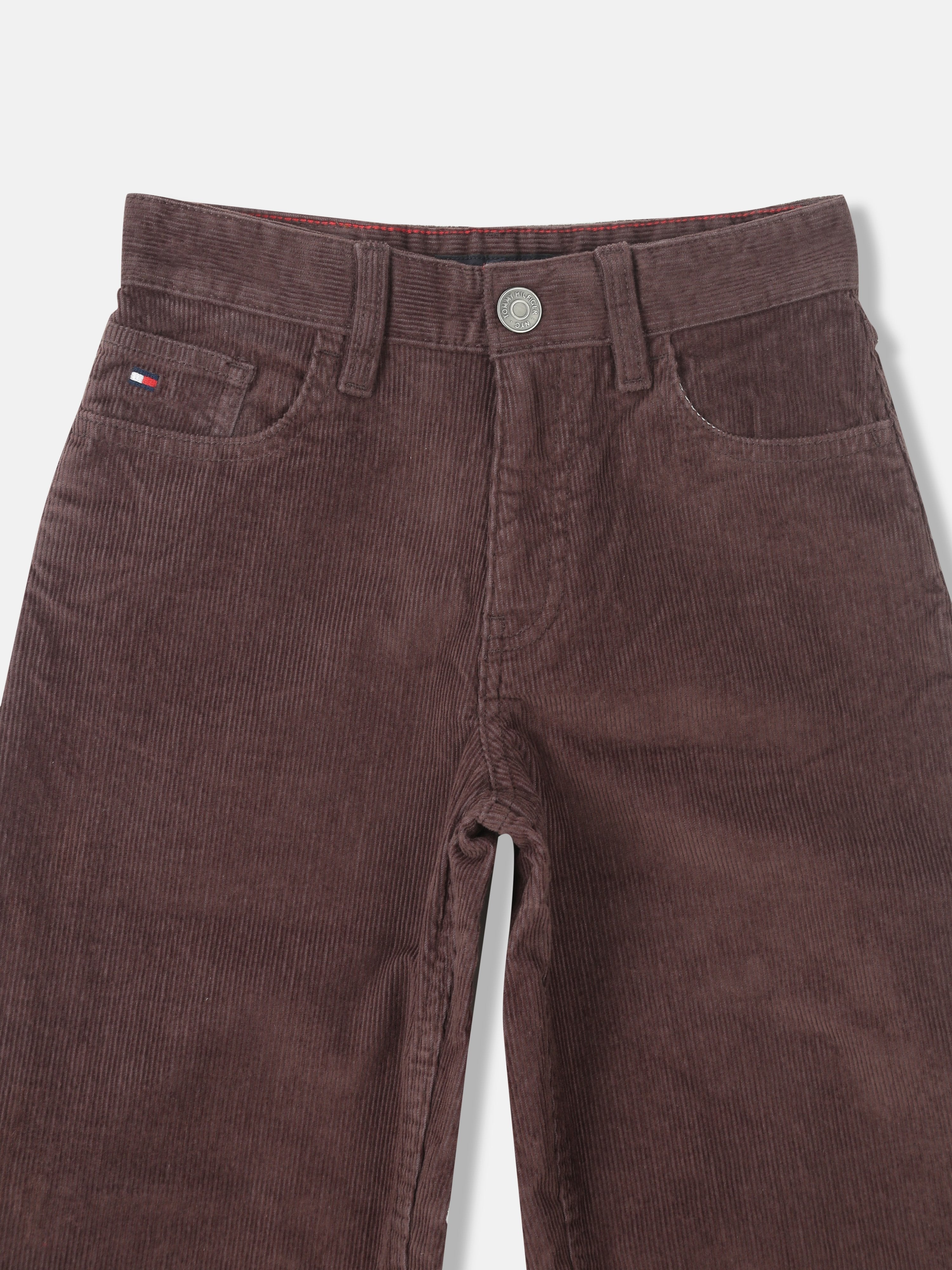 Boys Black Walnut Loose Fit Solid Mid Rise Trousers