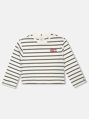 Striped Logo T-Shirt for Girls White