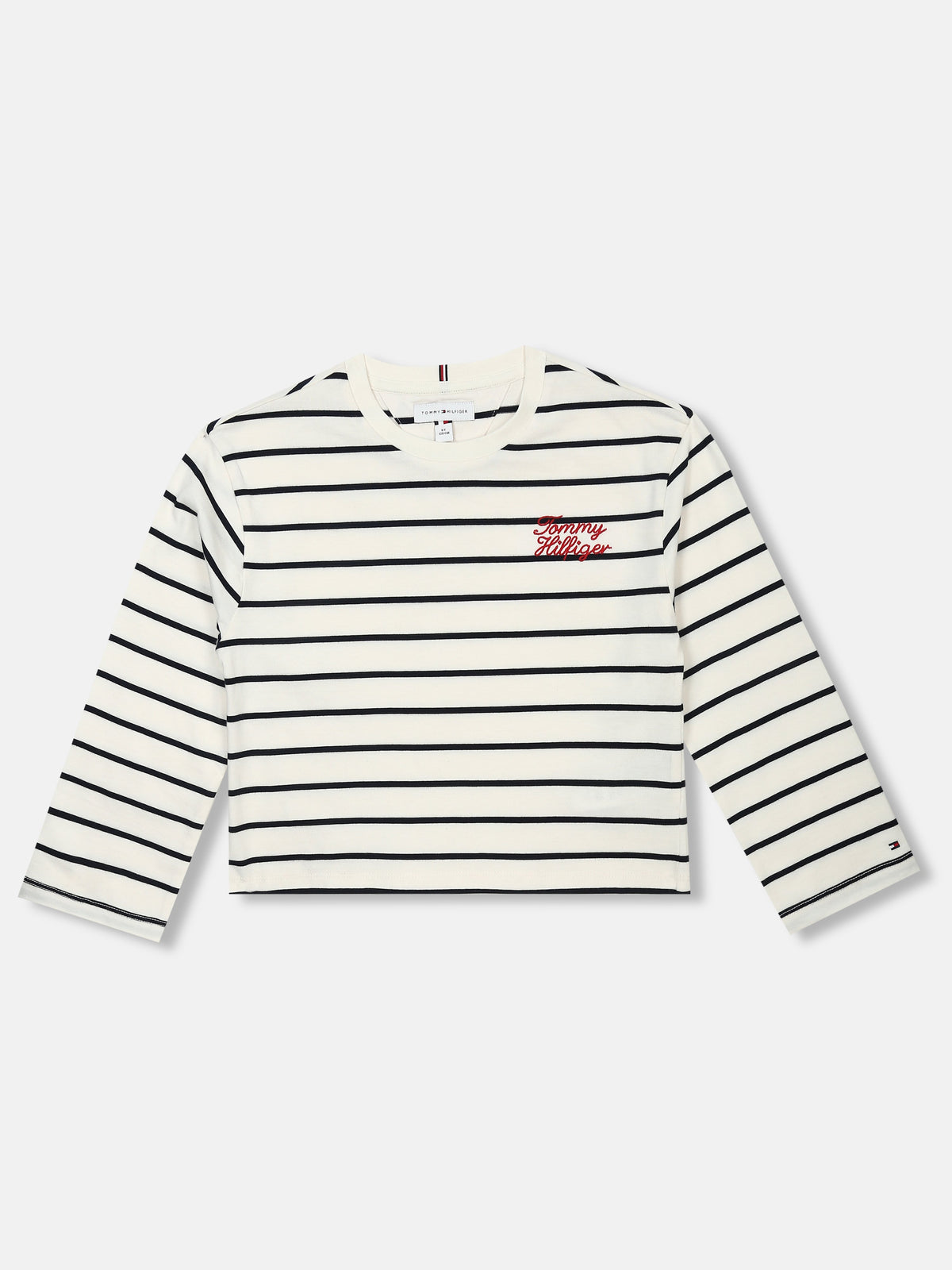 Striped Logo T-Shirt for Girls White