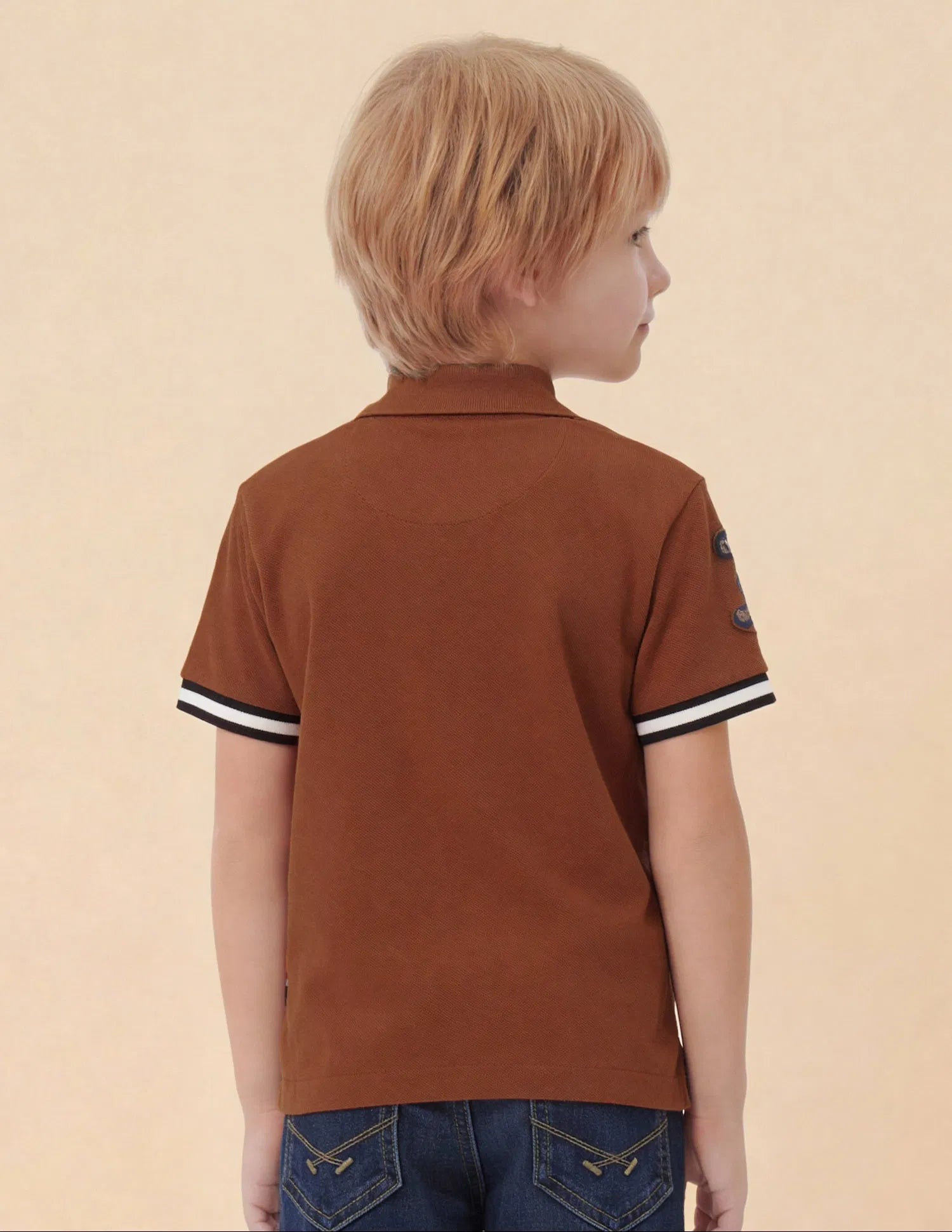 Boys Solid Cotton Polo Shirt Regular Fit