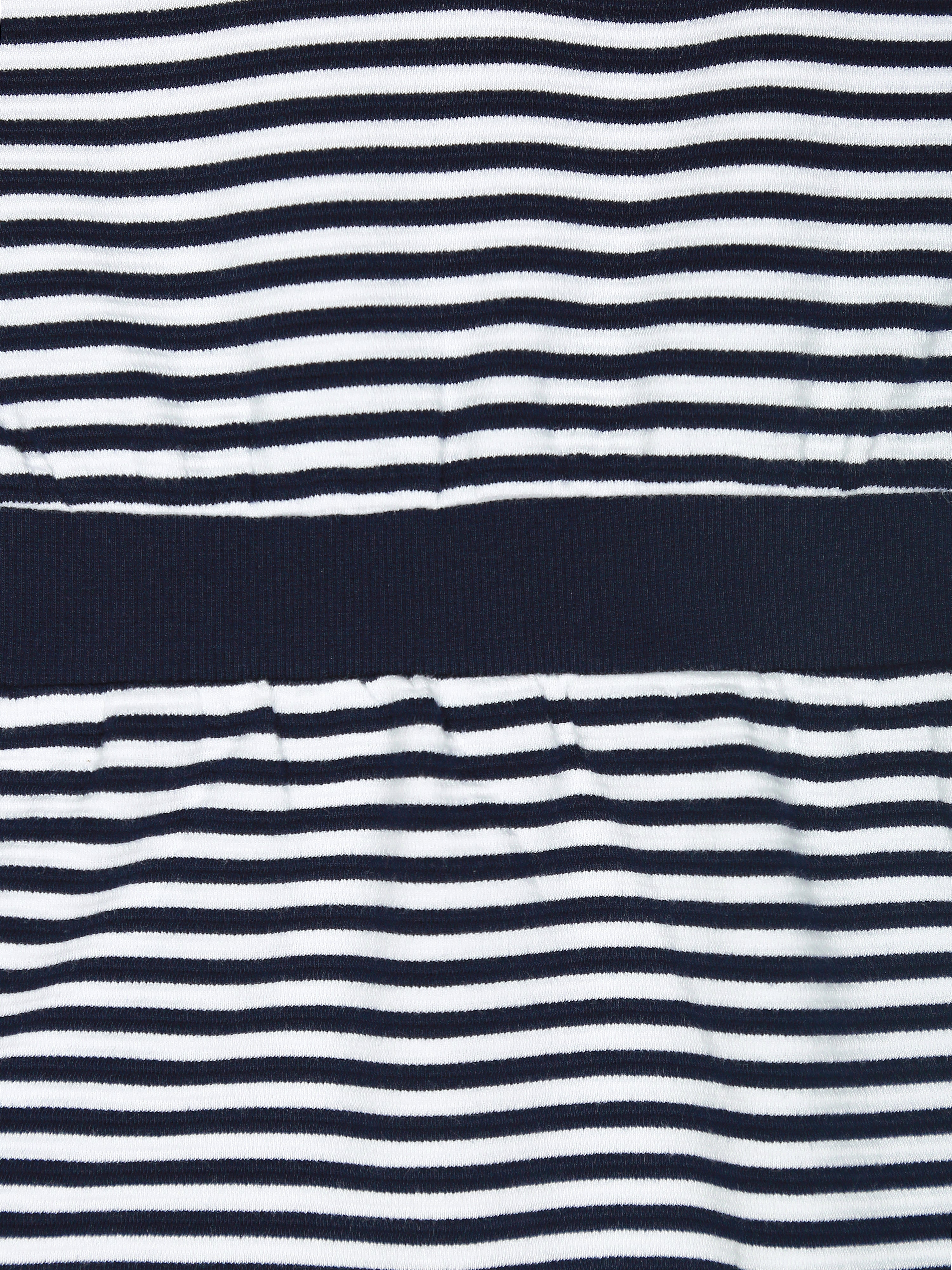Girls Blue Striped Cotton Blend Polo Casual Dress