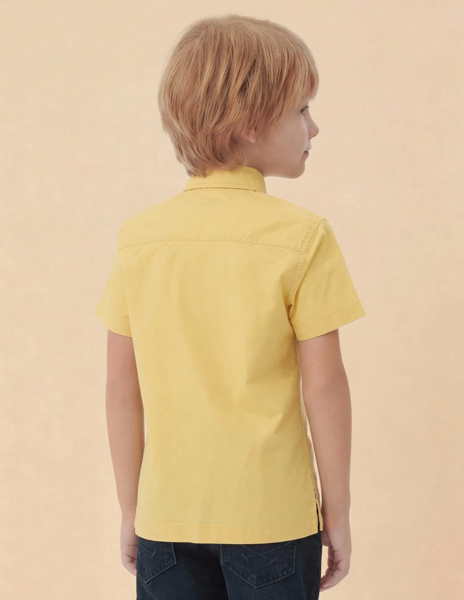 Boys Yellow Graphic Printed Cotton Shirt – Regular Fit
