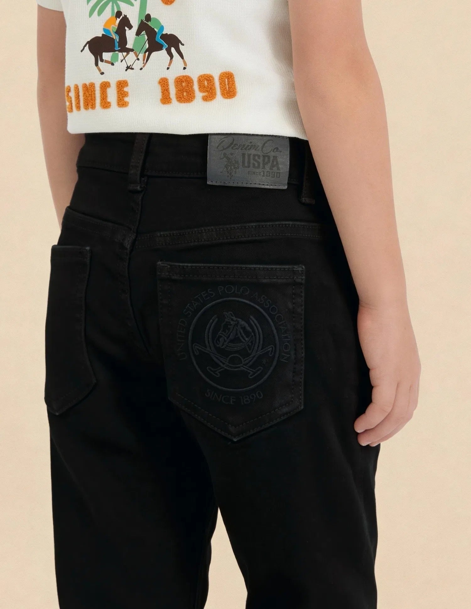 Boys Black Cotton Slim Fit Casual Jeans