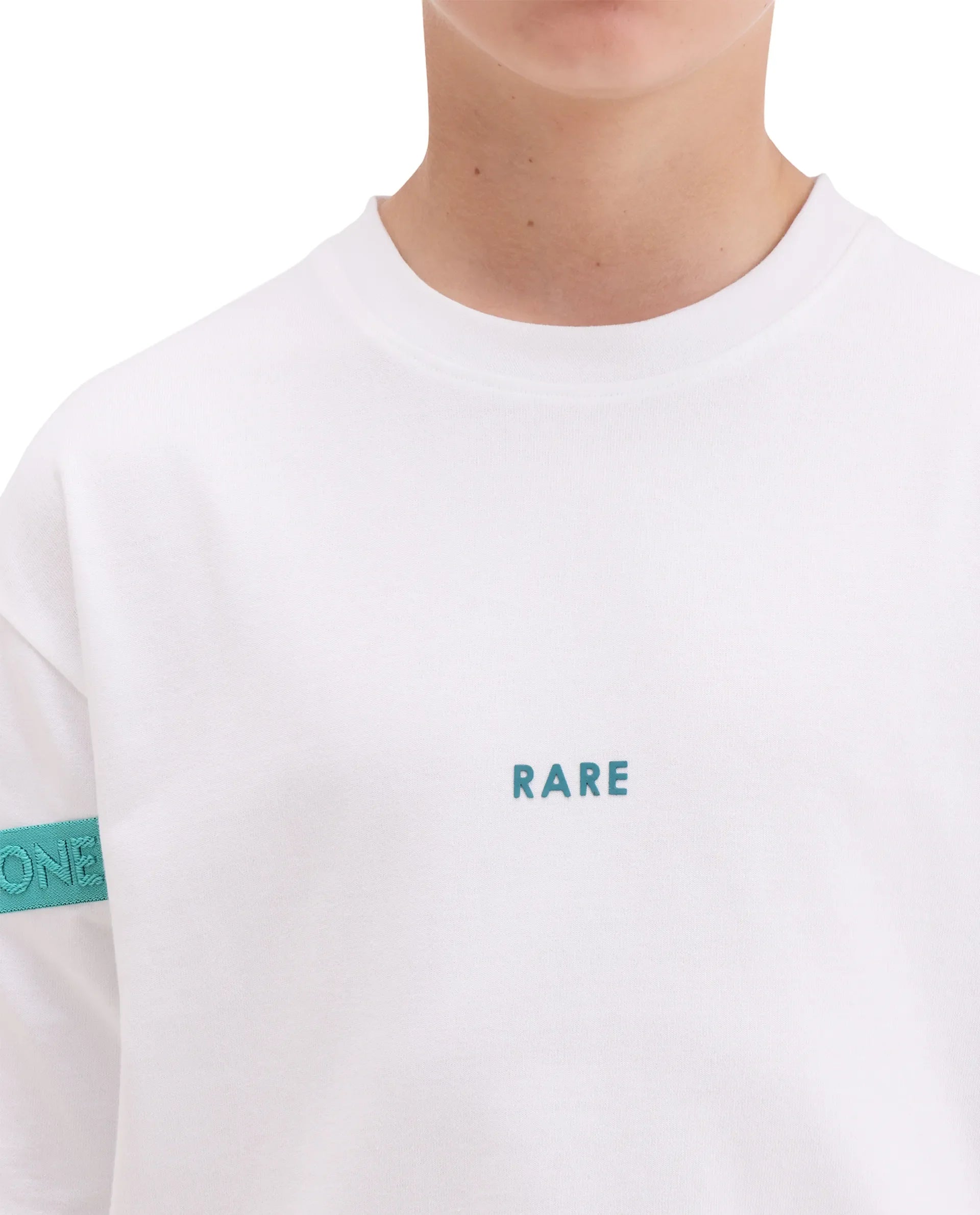 Rare Ones Boys White Oversized Badge Applique Cotton T-Shirt