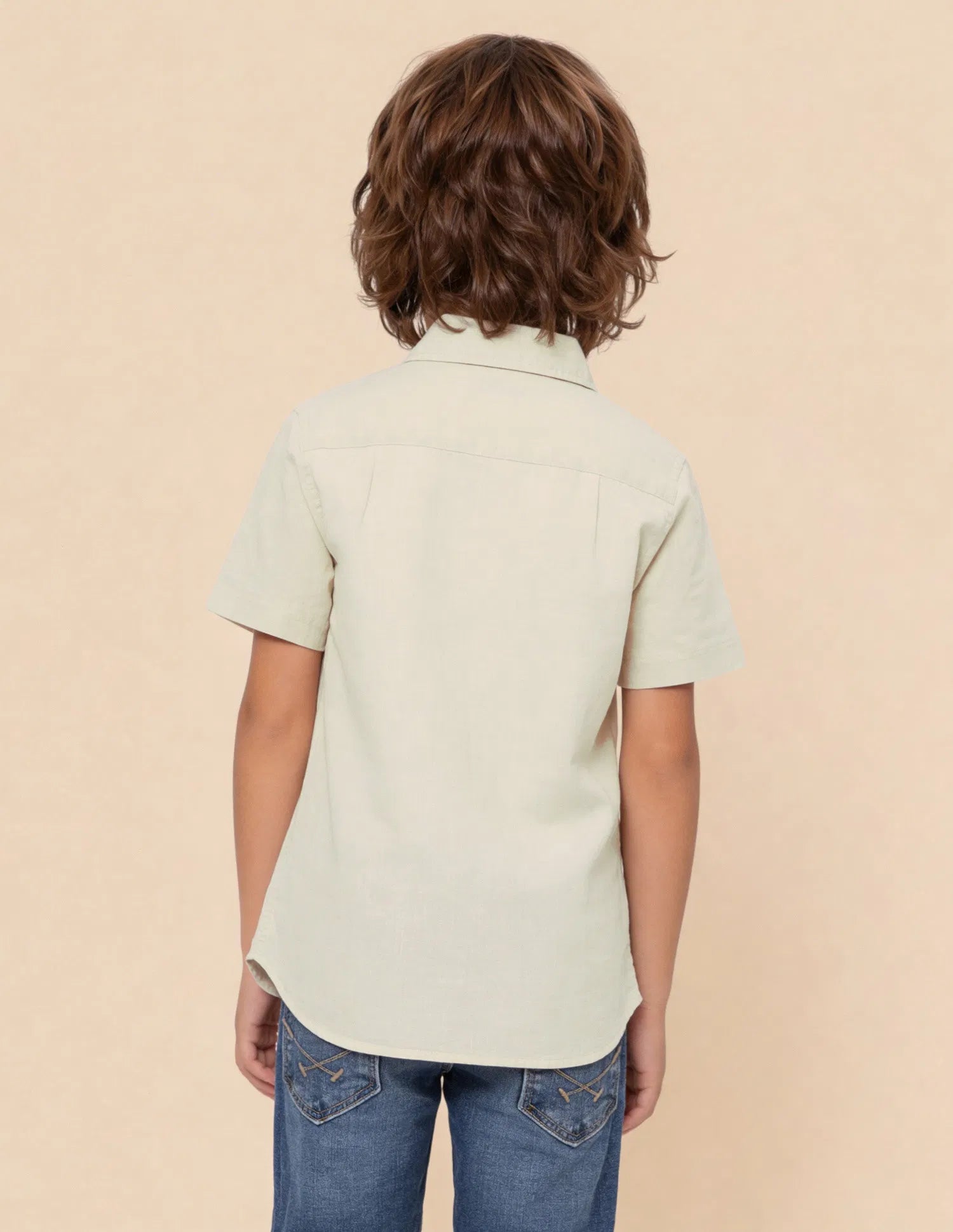 Boys Tropical Printed Cotton Blend Shirt – Regular Fit