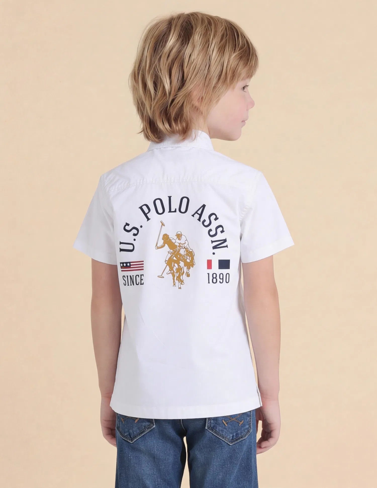 Boys White Graphic Printed Cotton Shirt – Regular Fit