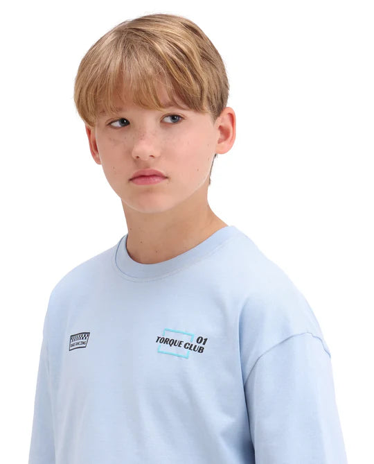 Rare Ones Boys Pastel Blue Puff Print Oversized T-Shirt