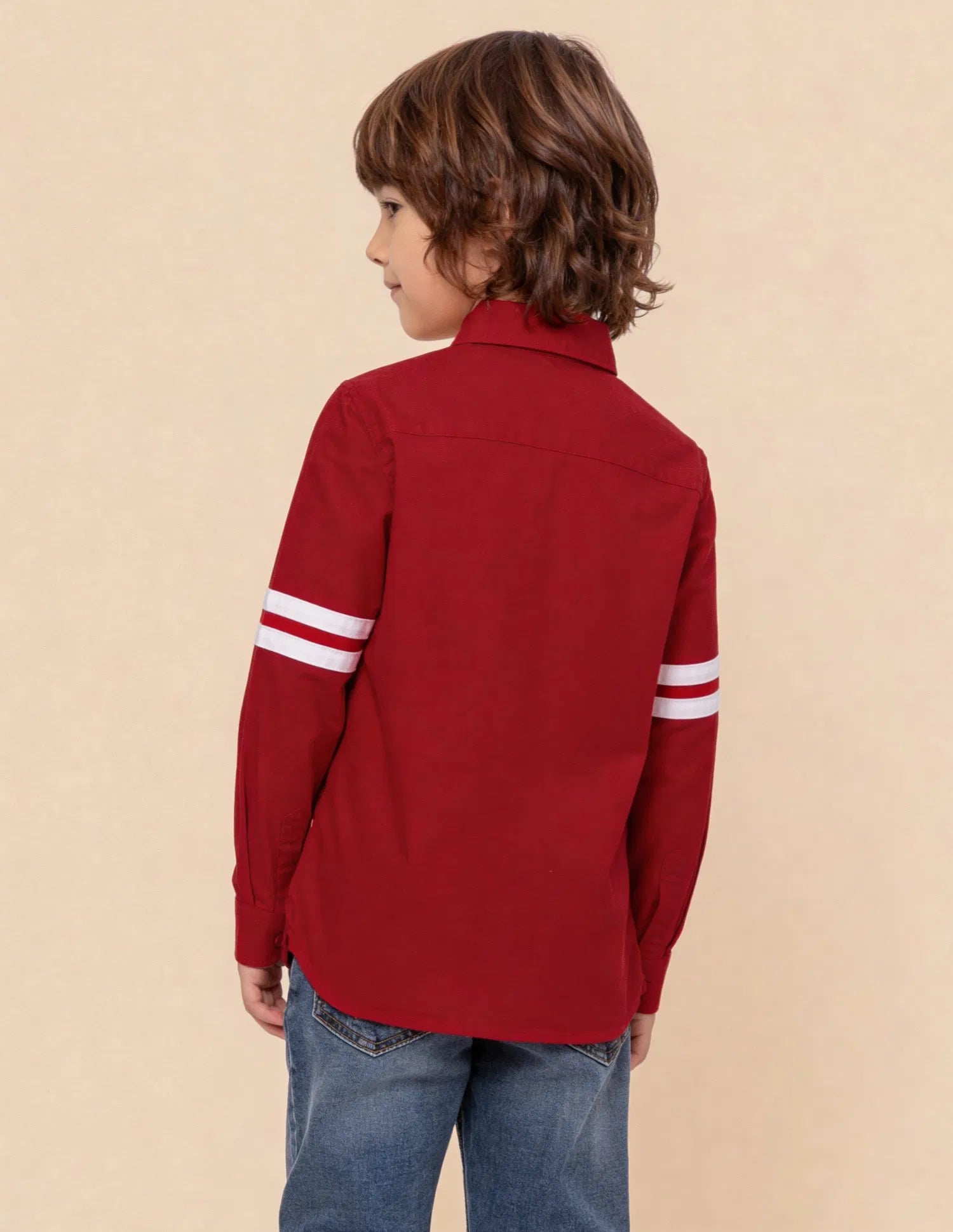 Boys Logo Printed Cotton Oxford Shirt – Regular Fit