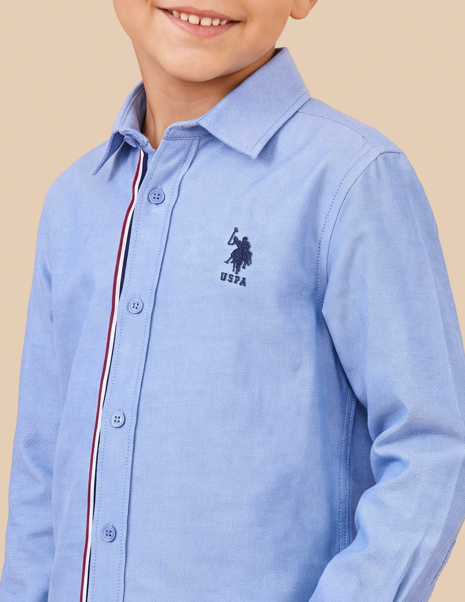 Boys Light Blue Cotton Oxford Regular Fit Shirt