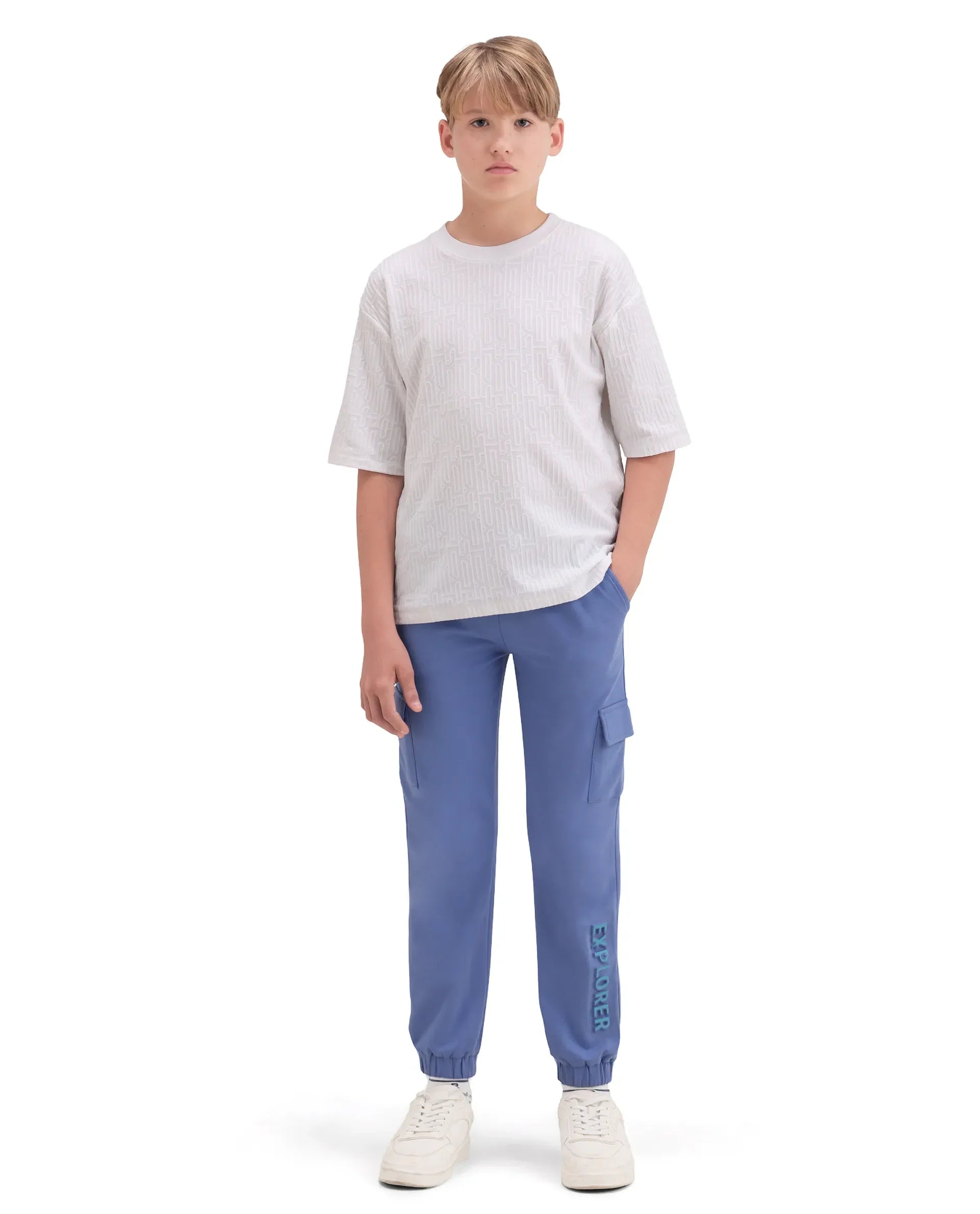 Rare Ones Boys Purple Cargo Fit Cotton Track Pant