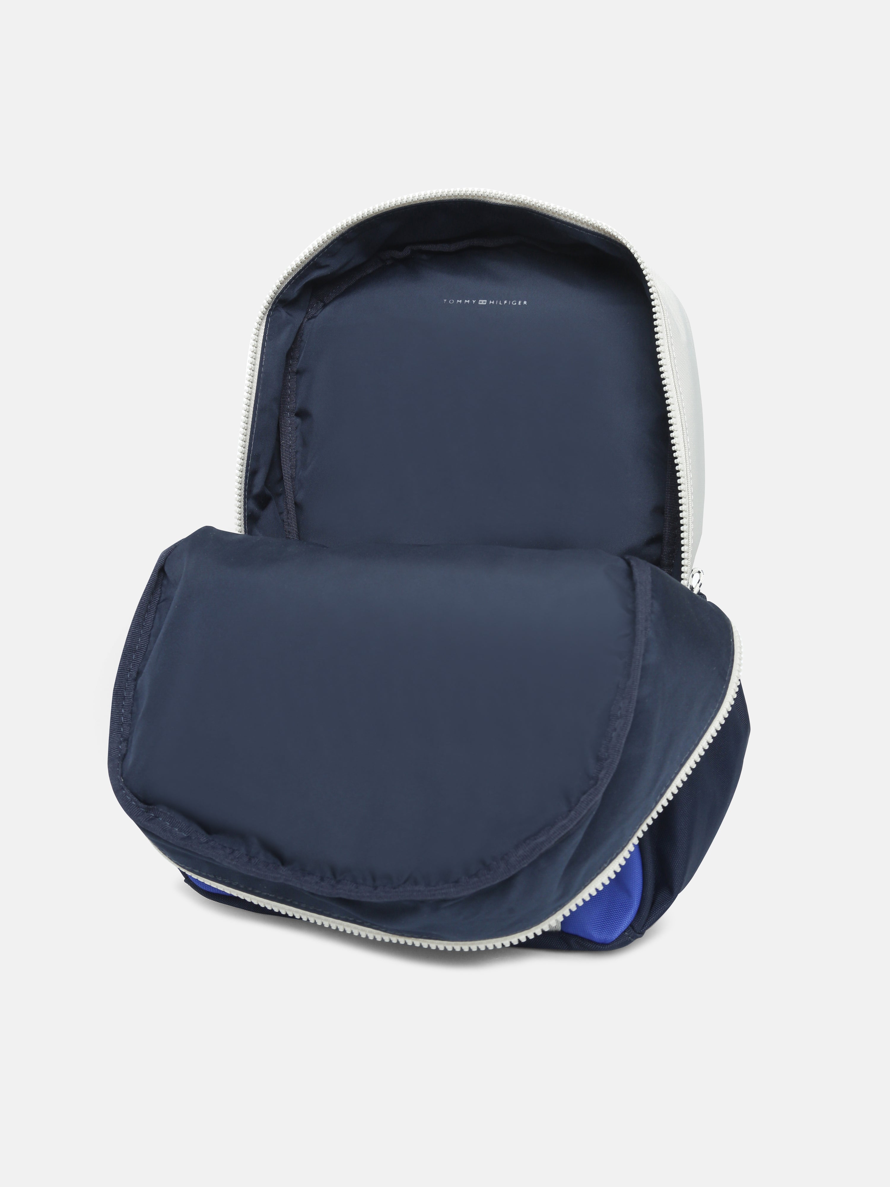 Kids Blue Striped Recycled Polyester Casual Zip Bag