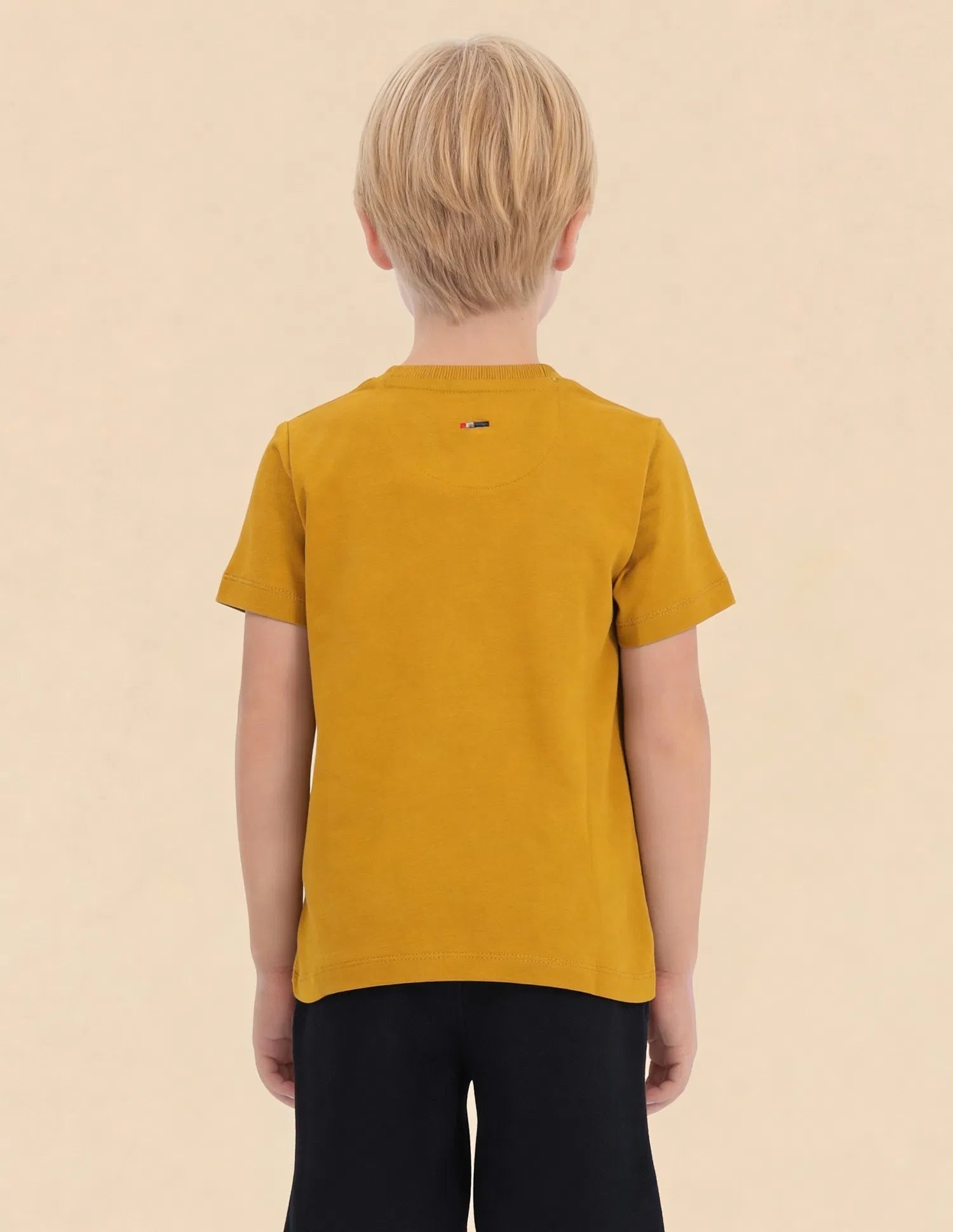 Boys Yellow Graphic Printed Cotton T-Shirt – Regular Fit