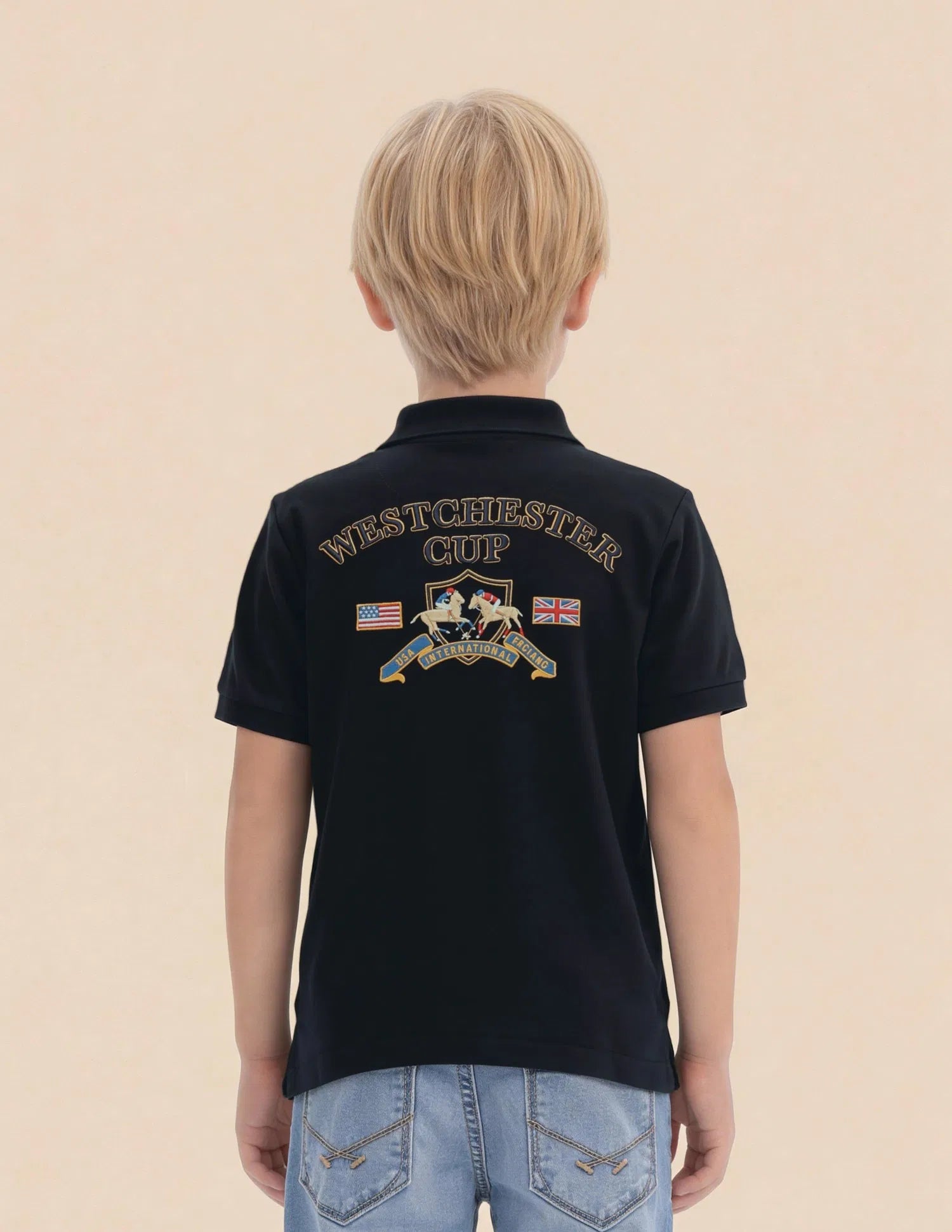 Boys Cotton Embroidered Polo Shirt Regular Fit