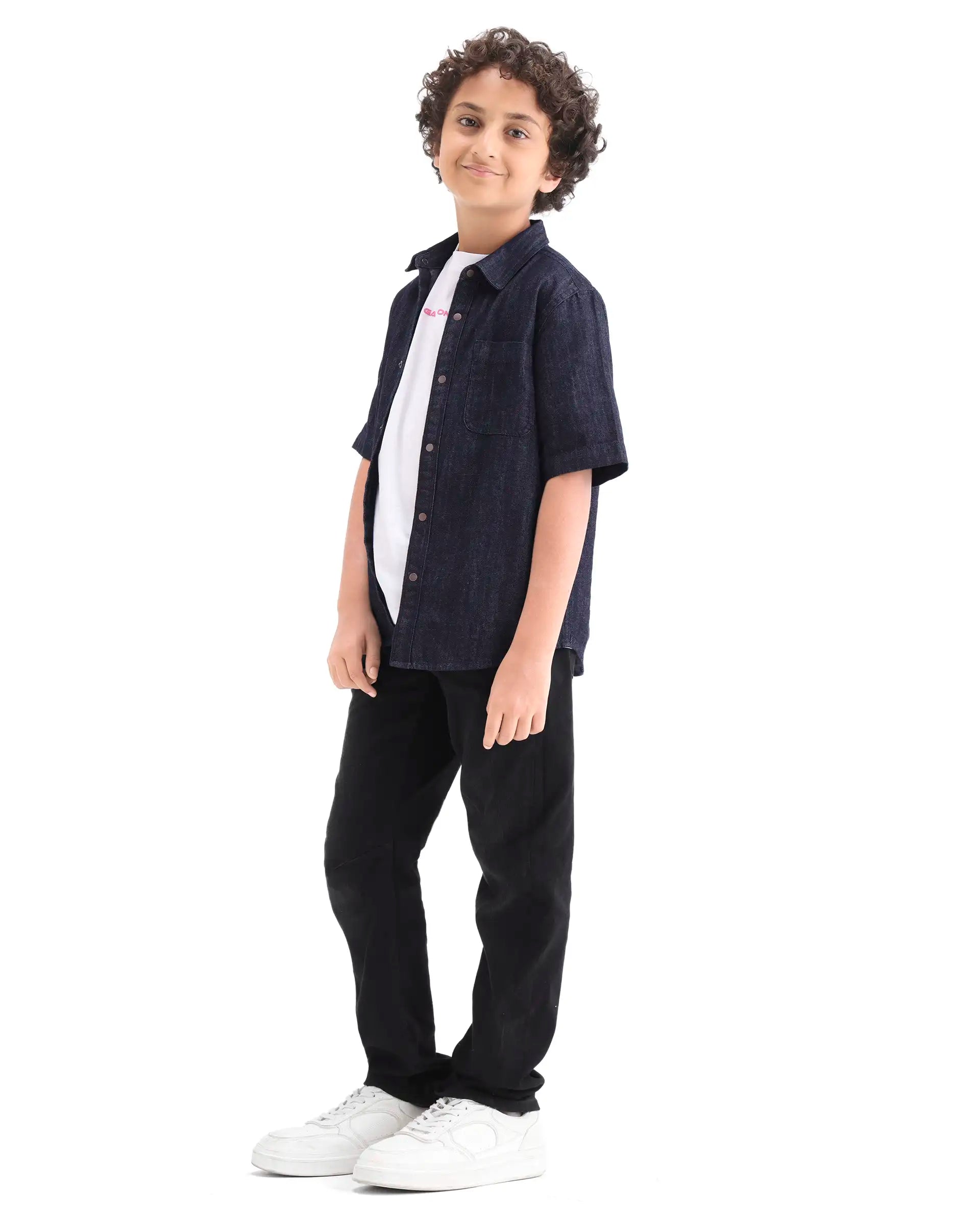 Rare Ones Boys Black Pull-On Regular Fit Denim Pant