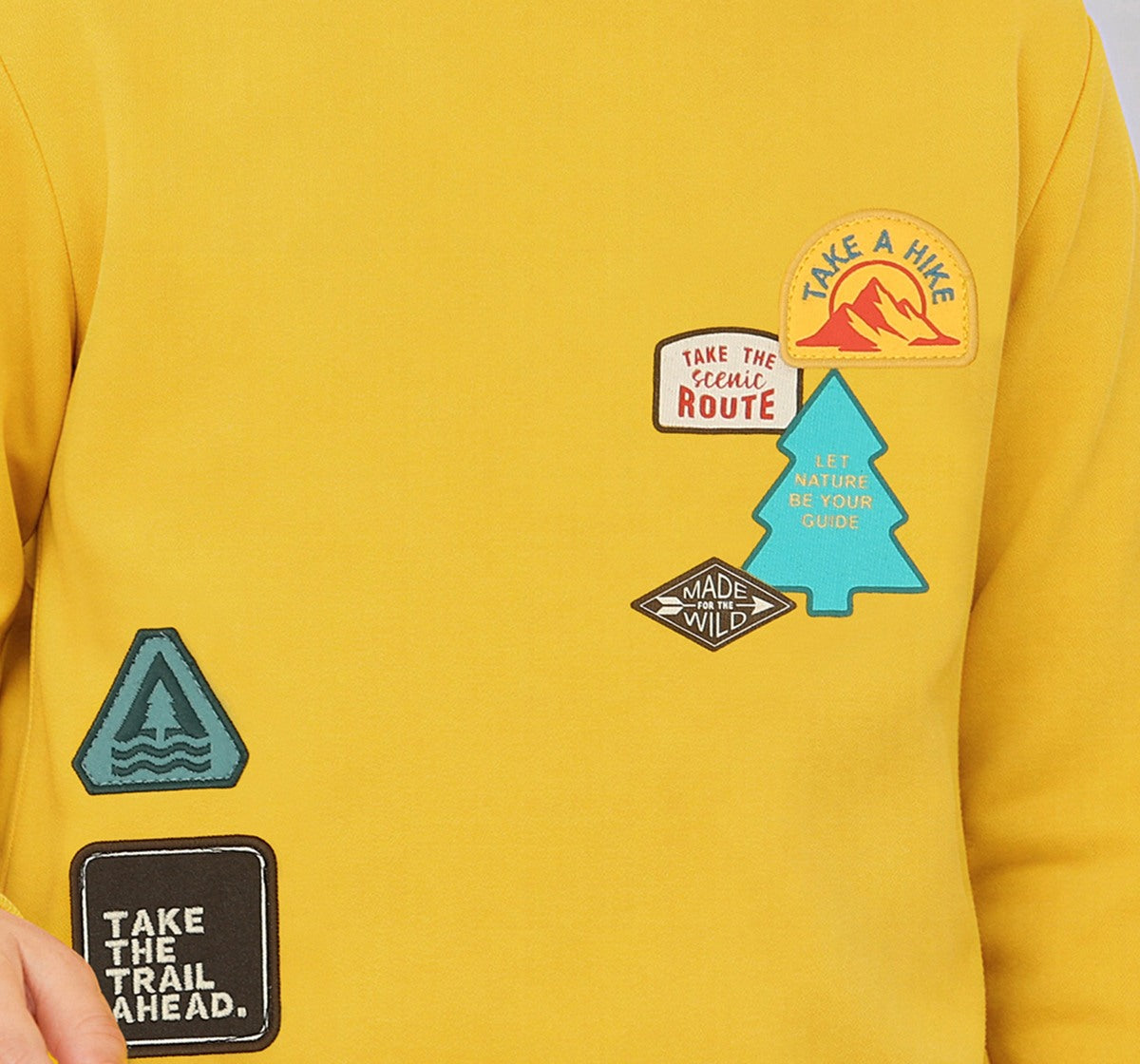 Sweatshirt with Badges Yellow