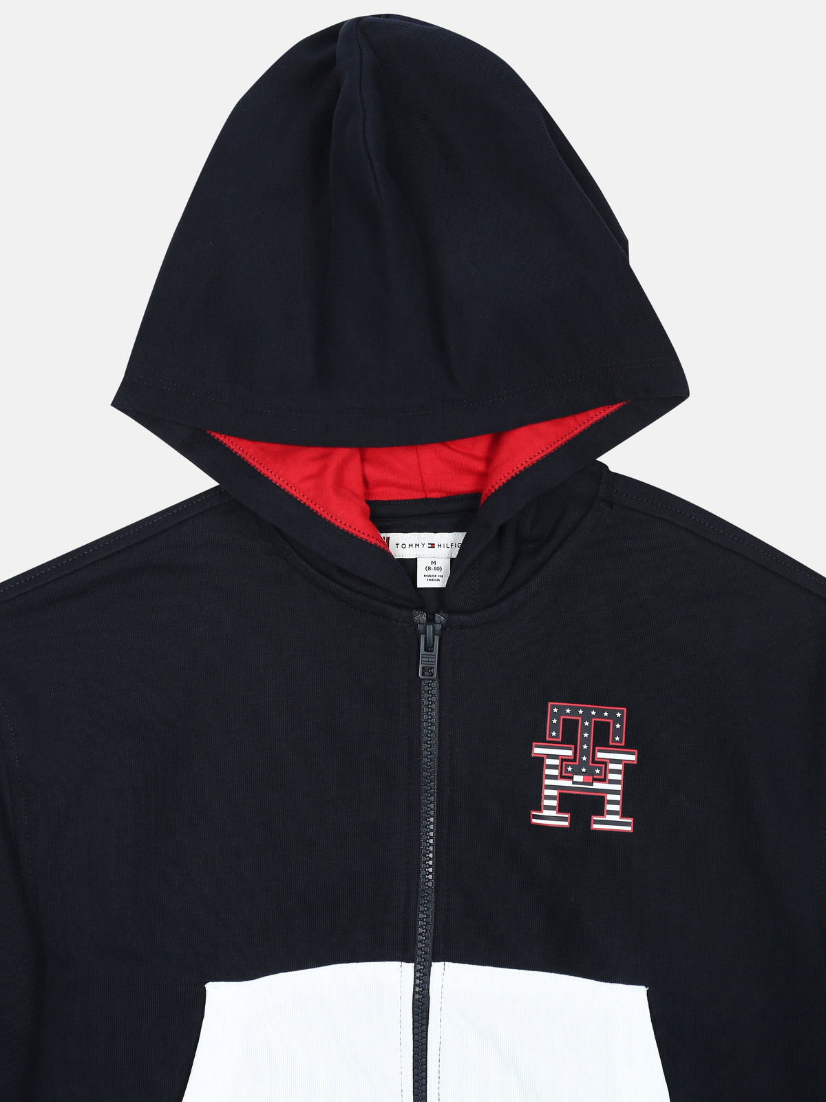 Color Block Hooded Sweatshirt for Girls Navy